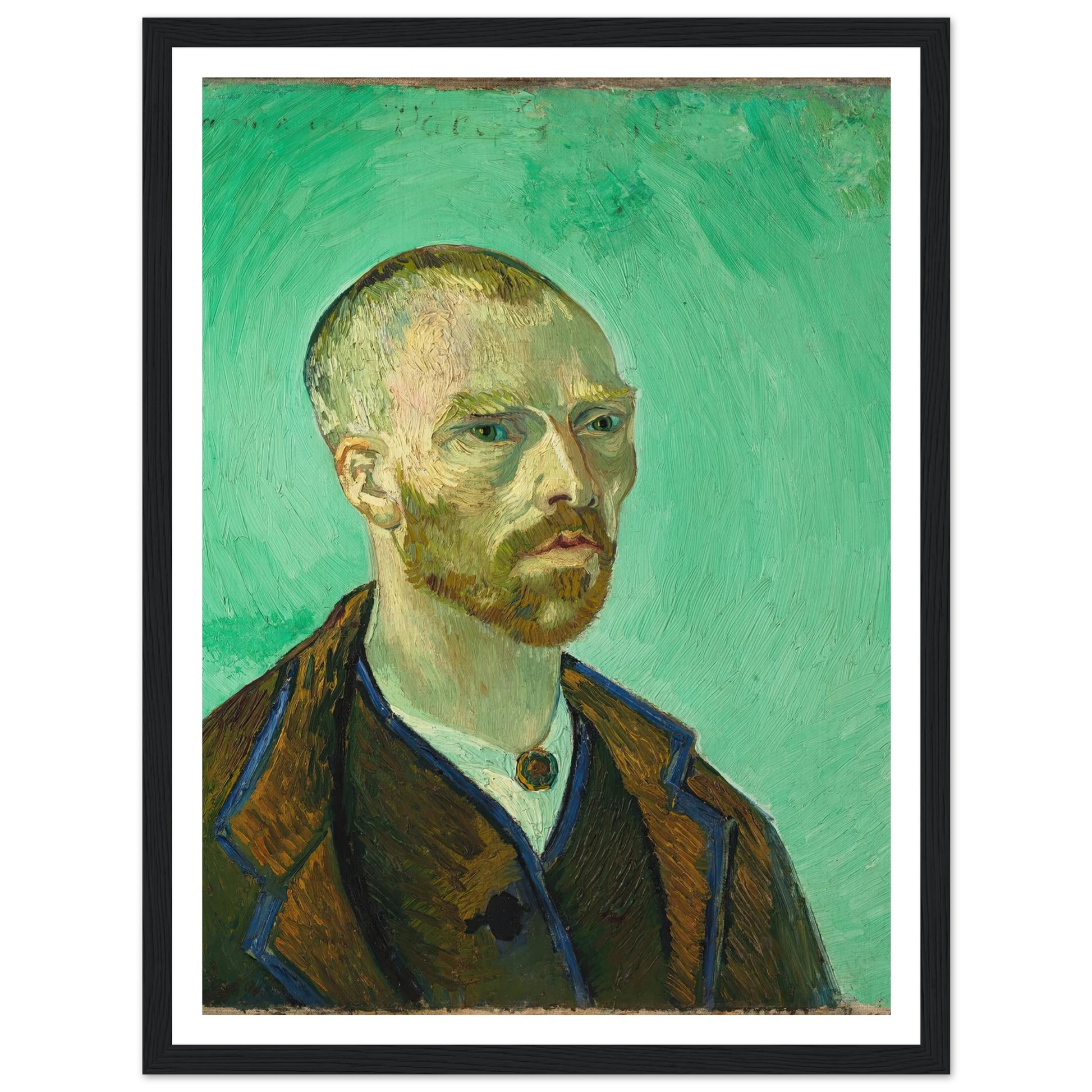 Self Portrait (dedicated to Paul Gauguin) (1888) Art Print | Vincent van Gogh - Framed Poster - 30x40 cm / 12x16″ - Black frame
