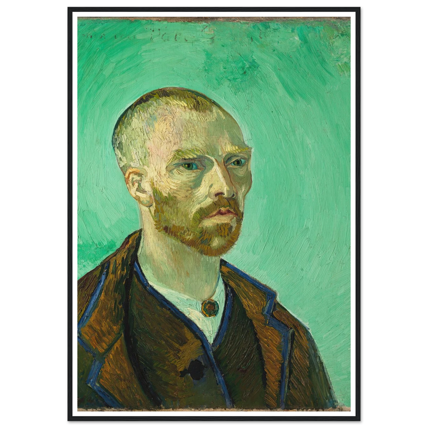 Self Portrait (dedicated to Paul Gauguin) (1888) Art Print | Vincent van Gogh - Framed Poster - 30x40 cm / 12x16″ - Black frame