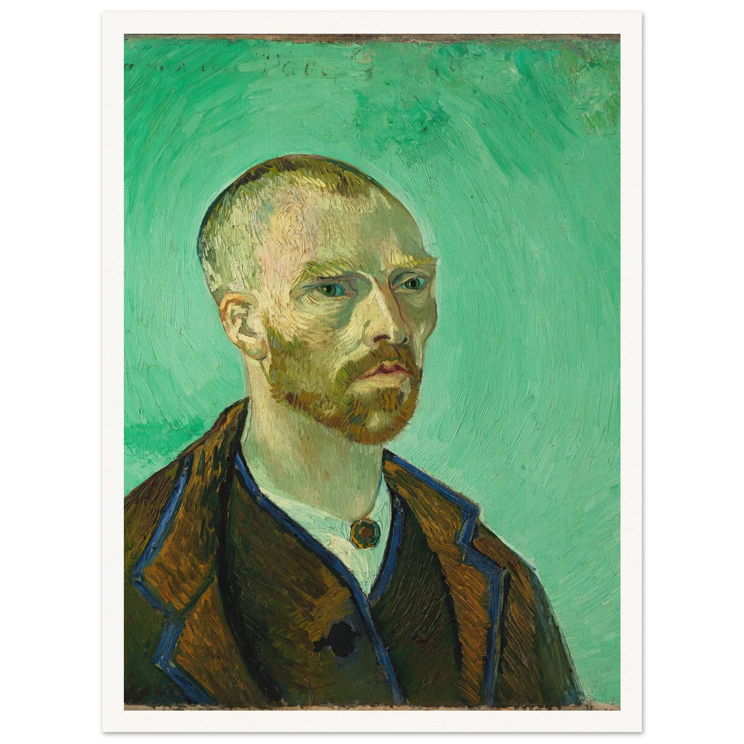 Self Portrait (dedicated to Paul Gauguin) (1888) Art Print | Vincent van Gogh - Framed Poster - 30x40 cm / 12x16″ - Black frame