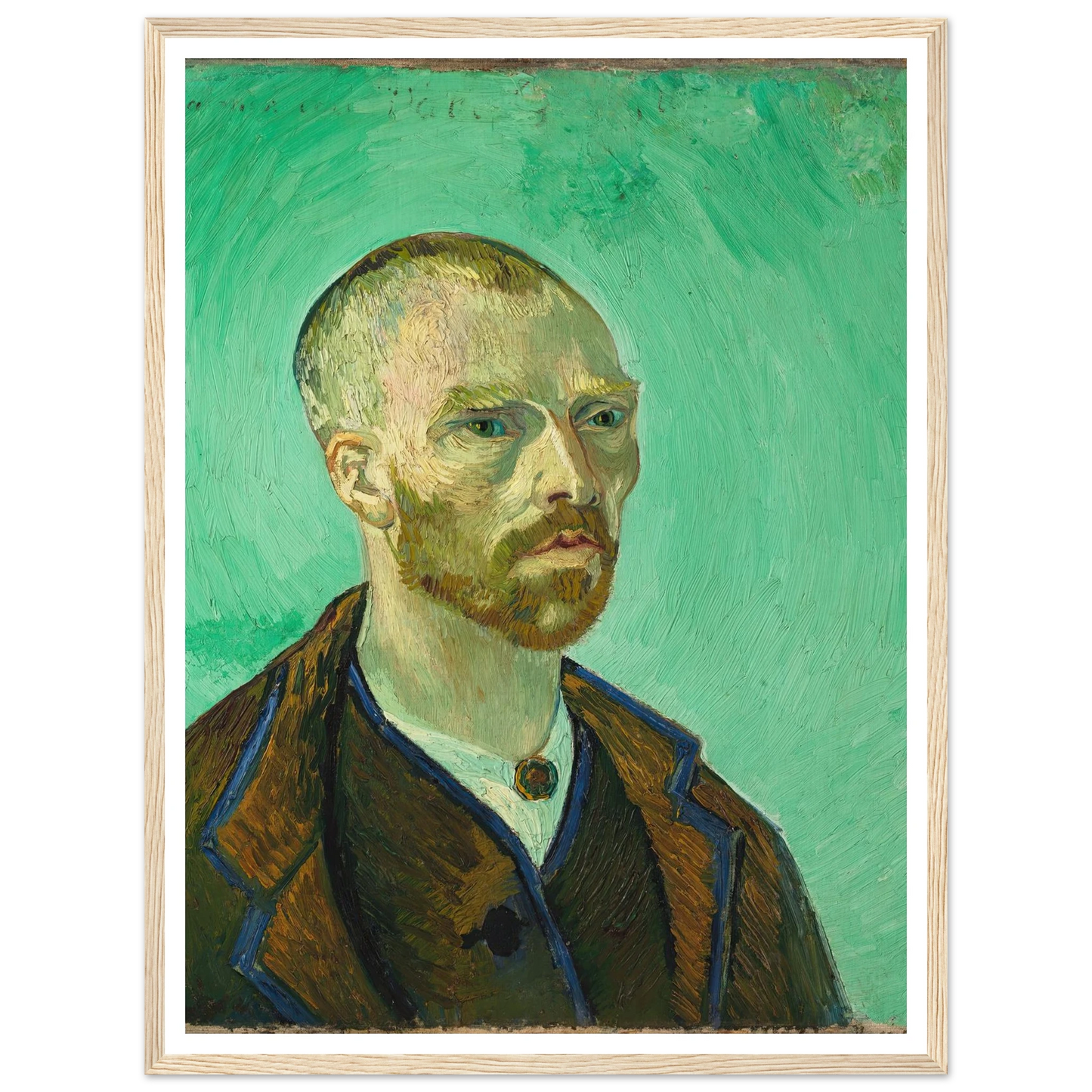 Self Portrait (dedicated to Paul Gauguin) (1888) Art Print | Vincent van Gogh - Framed Poster - 30x40 cm / 12x16″ - Black frame