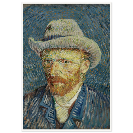 Self-portrait with grey felt hat (1887) Art Print | Vincent van Gogh - Framed Poster - 30x40 cm / 12x16″ - Black frame