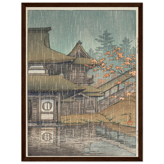 Sendai Yamanodera (Yamadera Temple, Sendai) (1933) Art Print | Kawase Hasui - Framed Poster - 30x40 cm / 12x16″ - Black frame