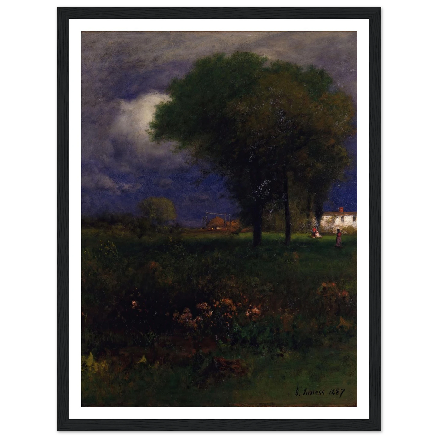 September Afternoon (1887) Art Print | George Inness - Framed Poster - 30x40 cm / 12x16″ - Black frame