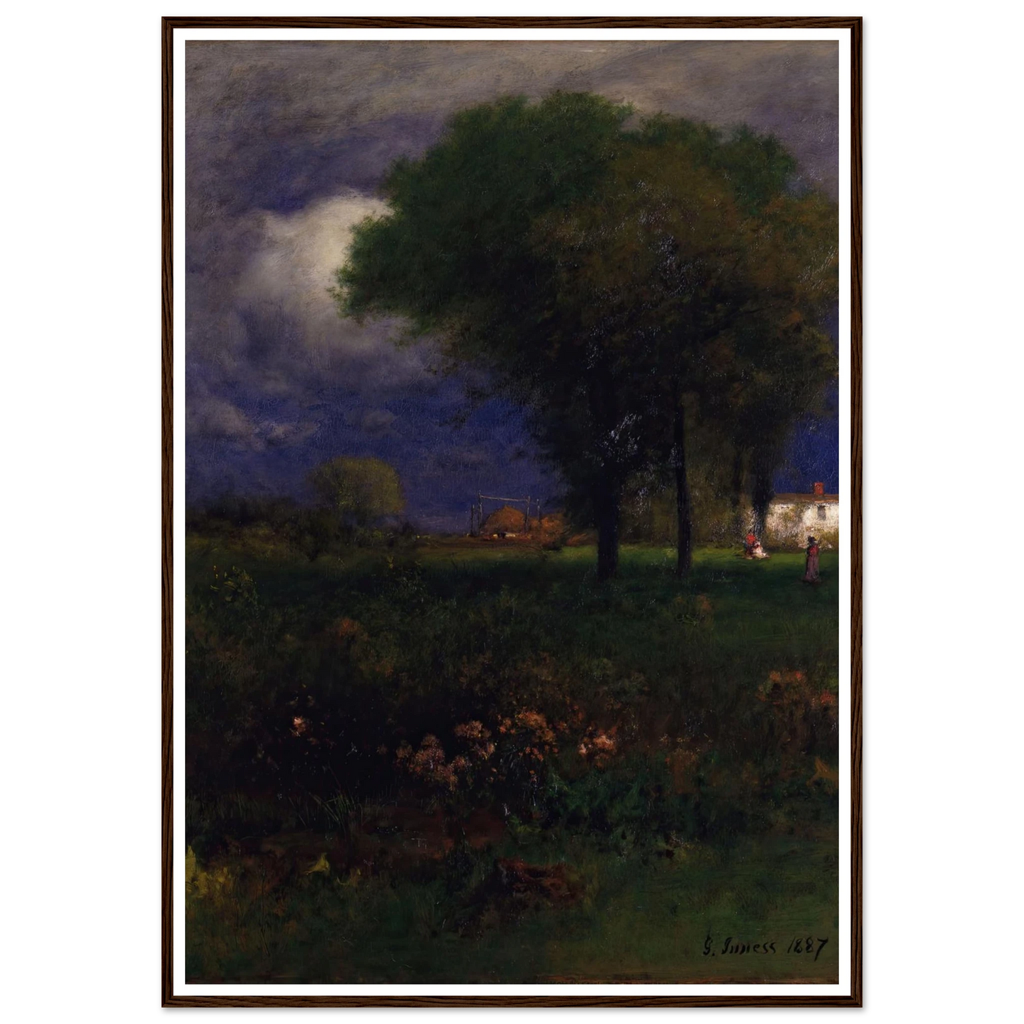 September Afternoon (1887) Art Print | George Inness - Framed Poster - 30x40 cm / 12x16″ - Black frame