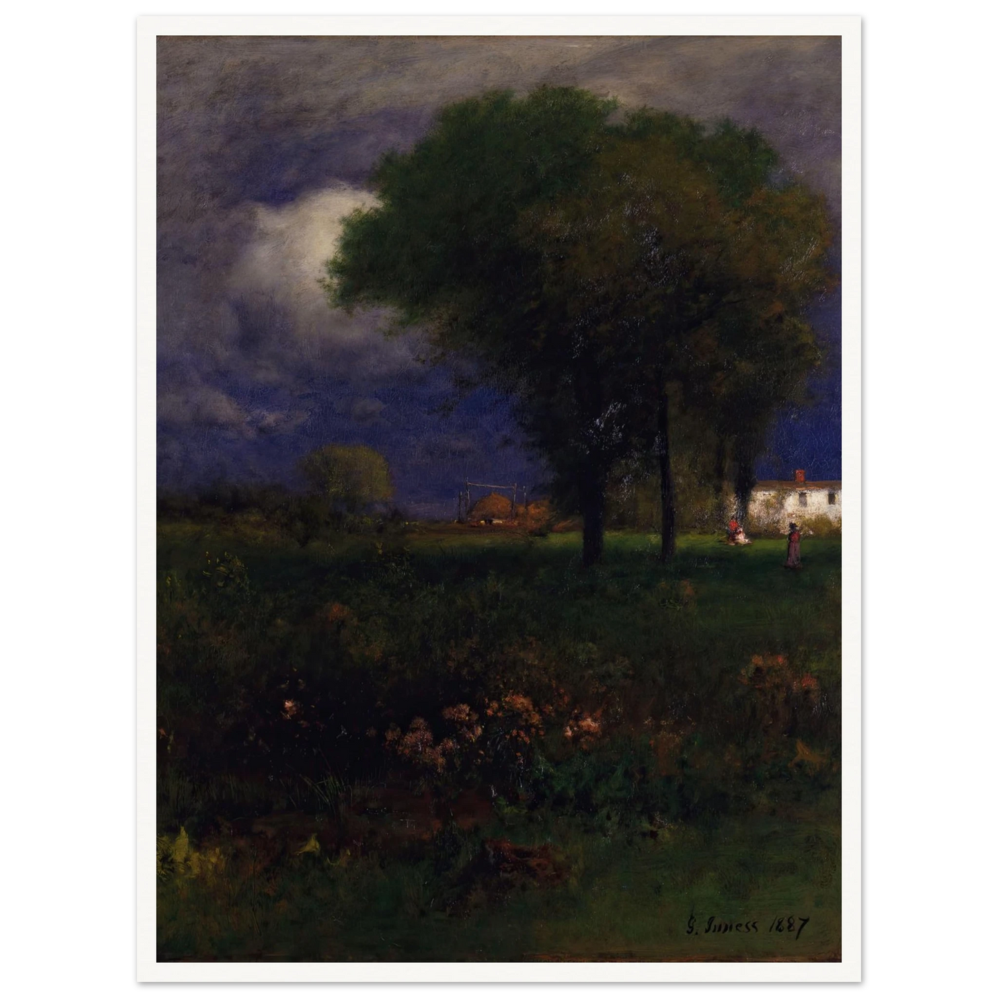 September Afternoon (1887) Art Print | George Inness - Framed Poster - 30x40 cm / 12x16″ - Black frame