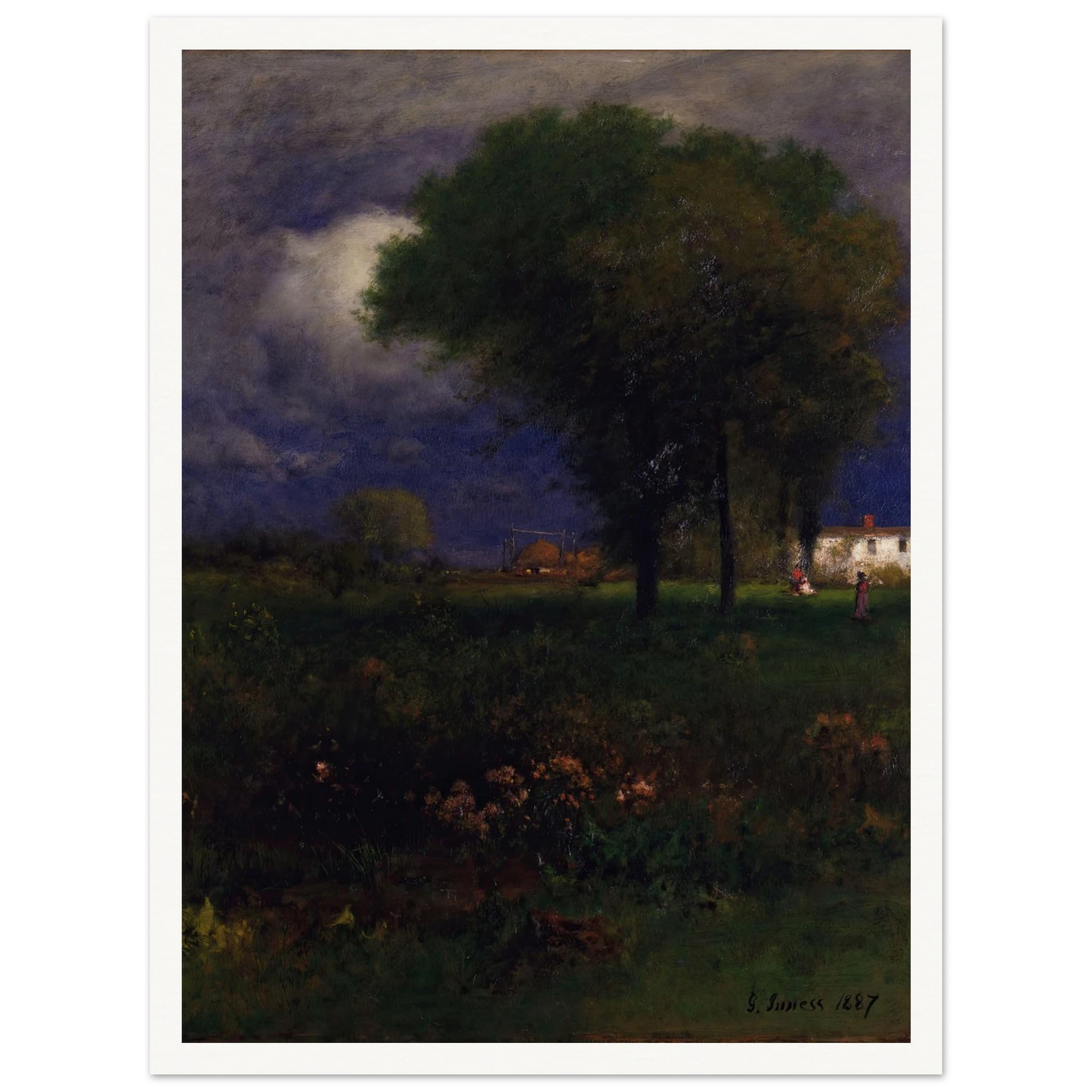 September Afternoon (1887) Art Print | George Inness - Framed Poster - 30x40 cm / 12x16″ - Black frame