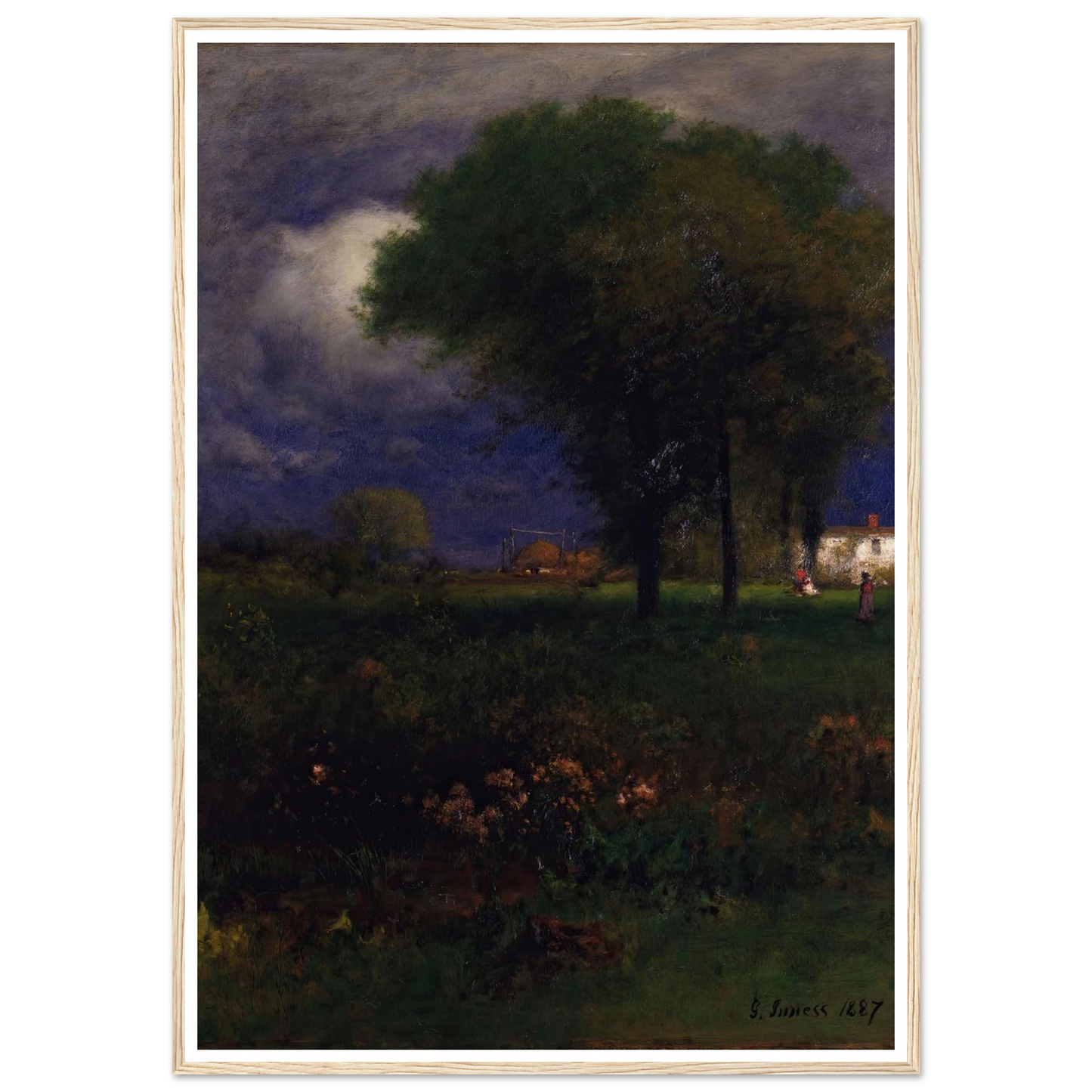 September Afternoon (1887) Art Print | George Inness - Framed Poster - 30x40 cm / 12x16″ - Black frame