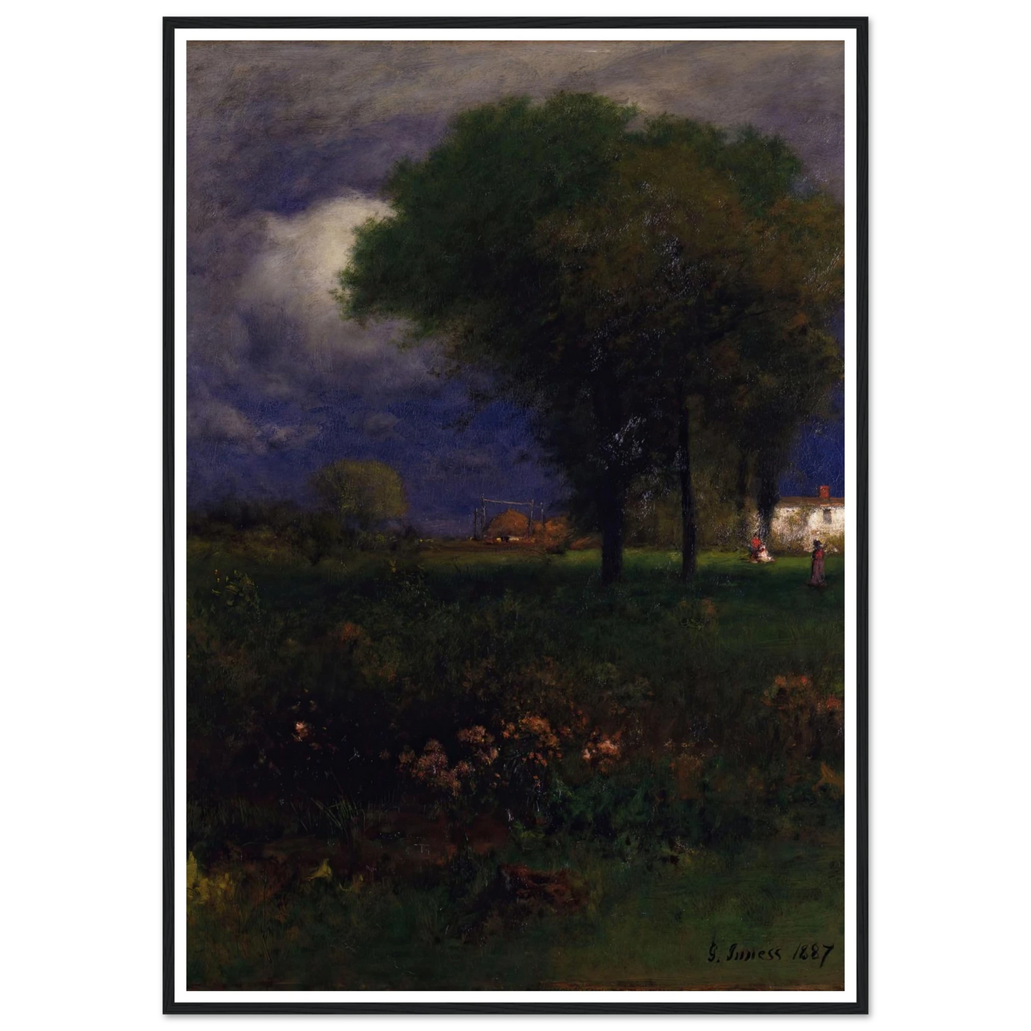 September Afternoon (1887) Art Print | George Inness - Framed Poster - 30x40 cm / 12x16″ - Black frame