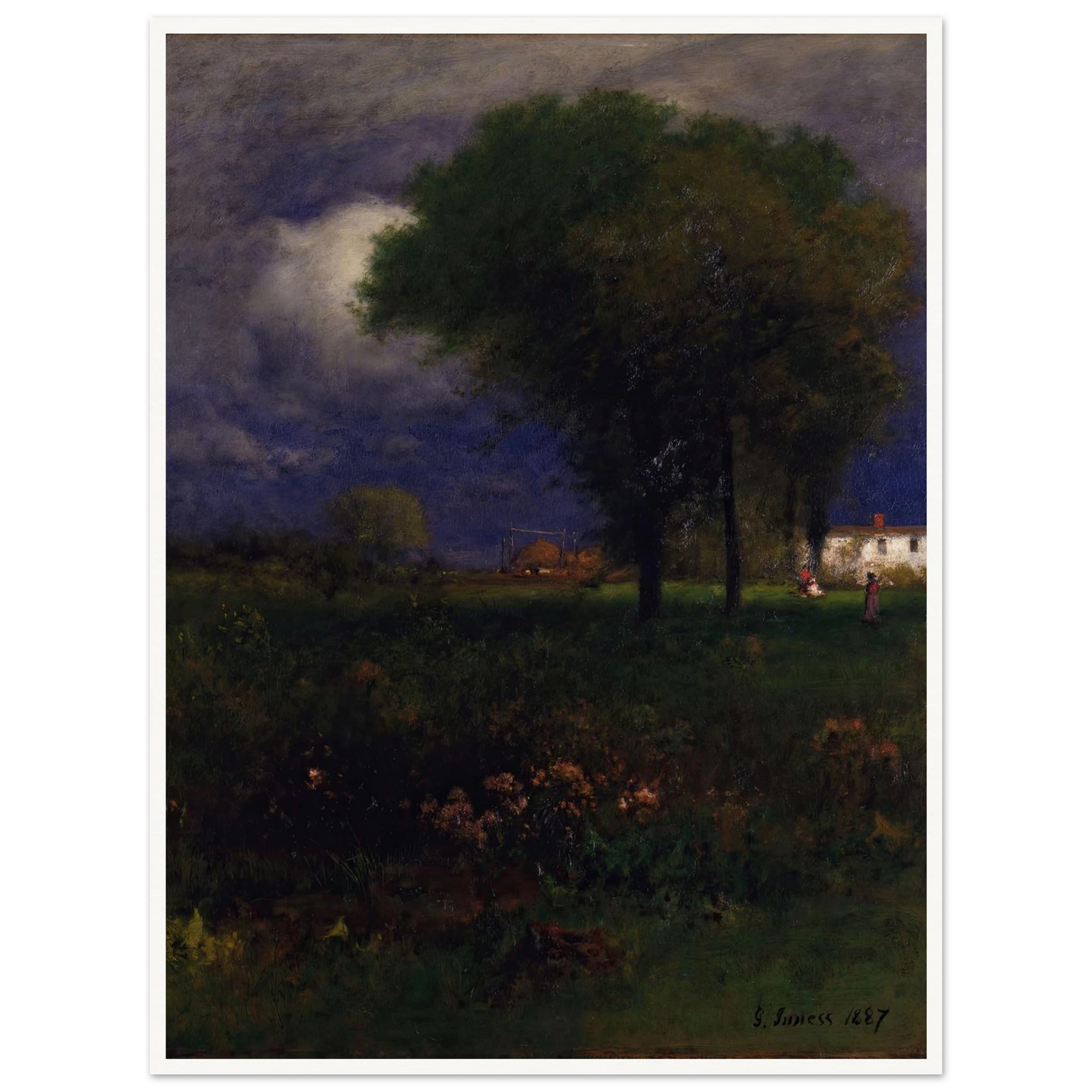 September Afternoon (1887) Art Print | George Inness - Framed Poster - 30x40 cm / 12x16″ - Black frame