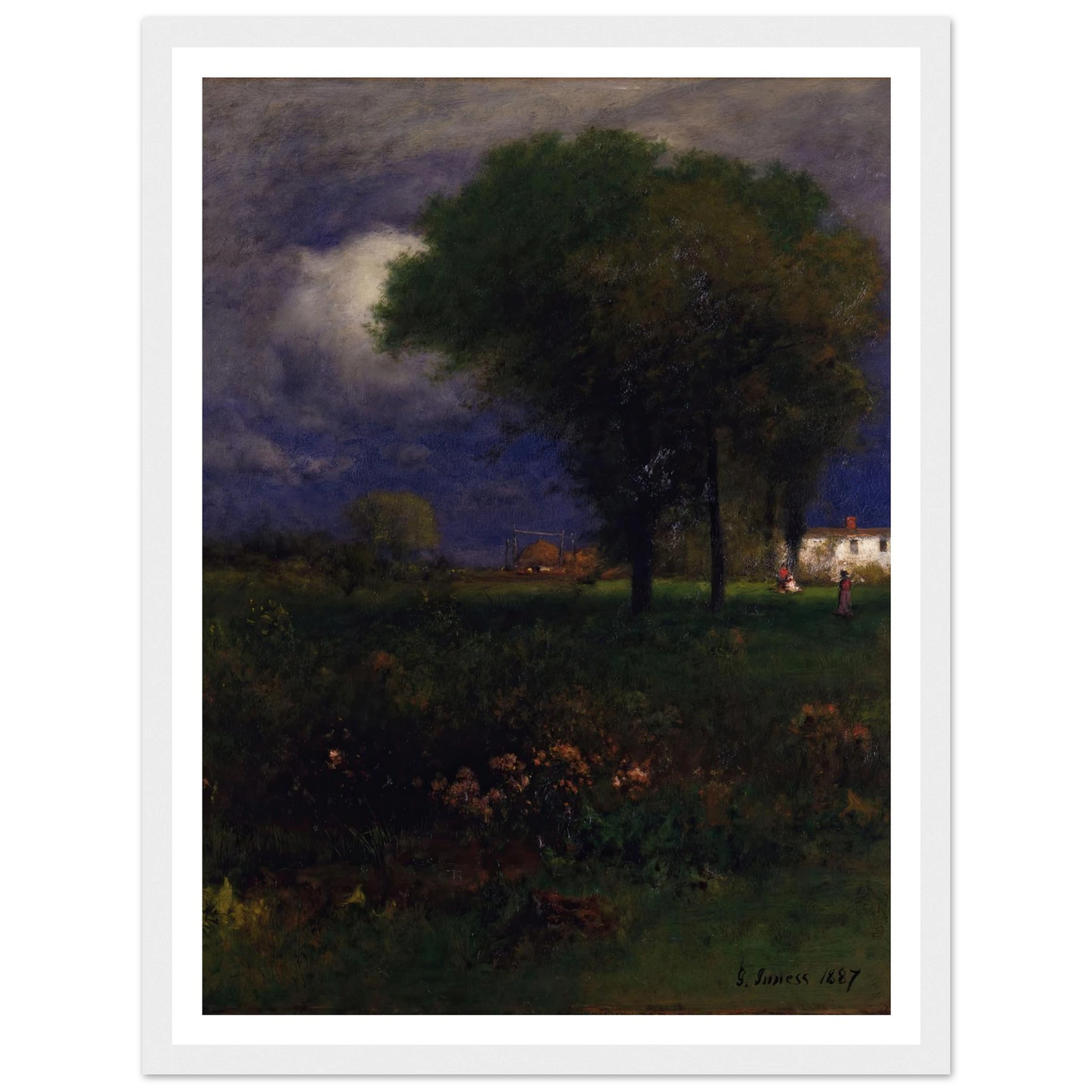 September Afternoon (1887) Art Print | George Inness - Framed Poster - 30x40 cm / 12x16″ - Black frame