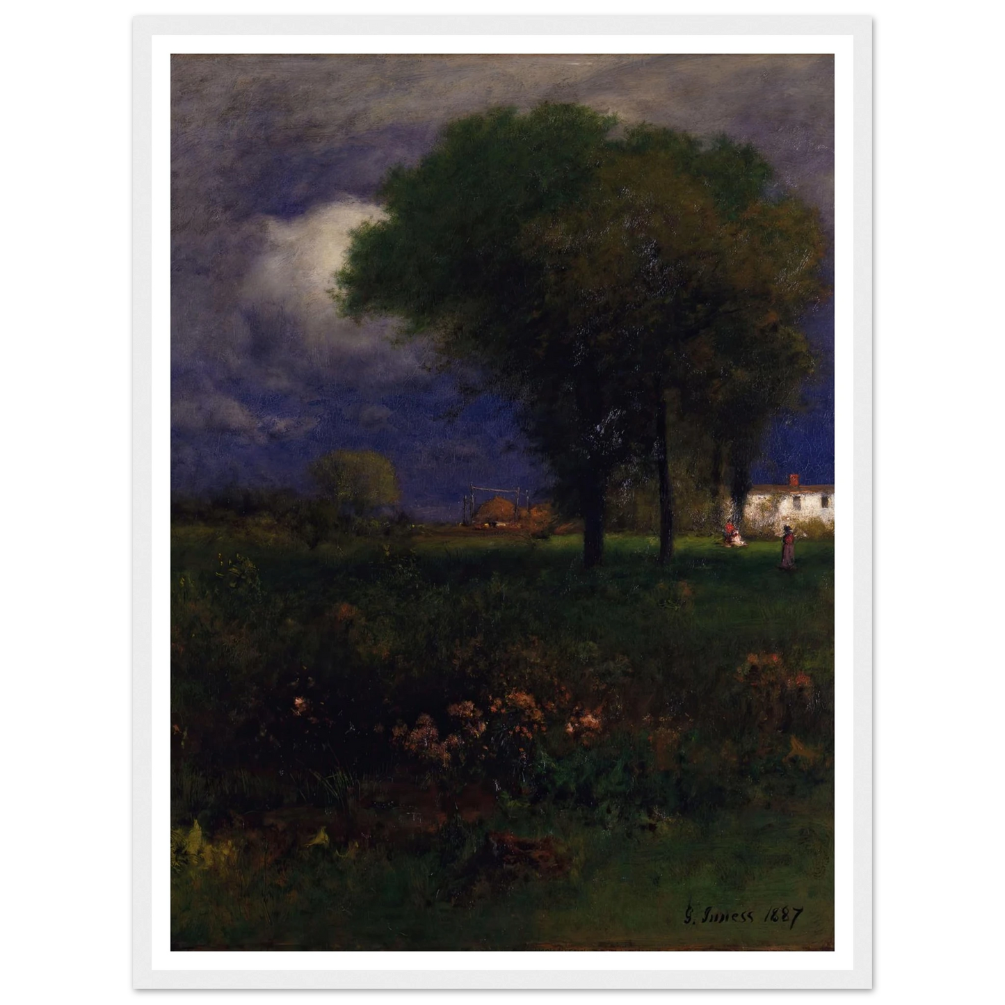 September Afternoon (1887) Art Print | George Inness - Framed Poster - 30x40 cm / 12x16″ - Black frame
