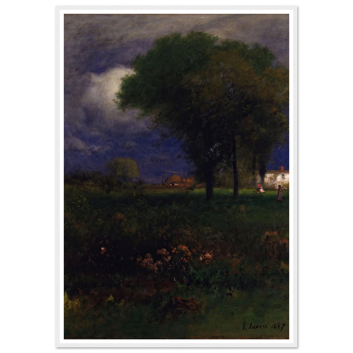 September Afternoon (1887) Art Print | George Inness - Framed Poster - 30x40 cm / 12x16″ - Black frame