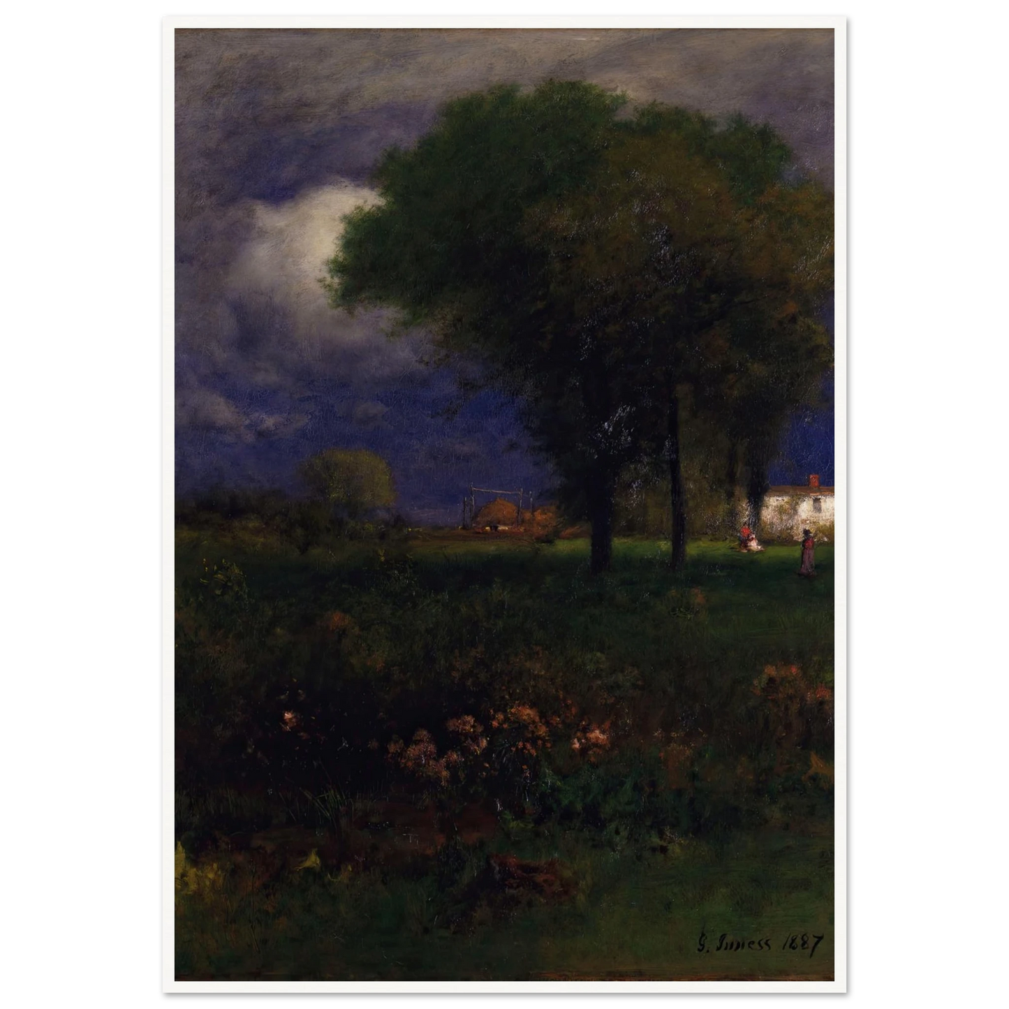 September Afternoon (1887) Art Print | George Inness - Framed Poster - 30x40 cm / 12x16″ - Black frame