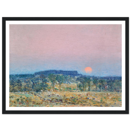 September Moonrise (1900) Art Print | Childe Hassam - Framed Poster - 30x40 cm / 12x16″ - Black frame