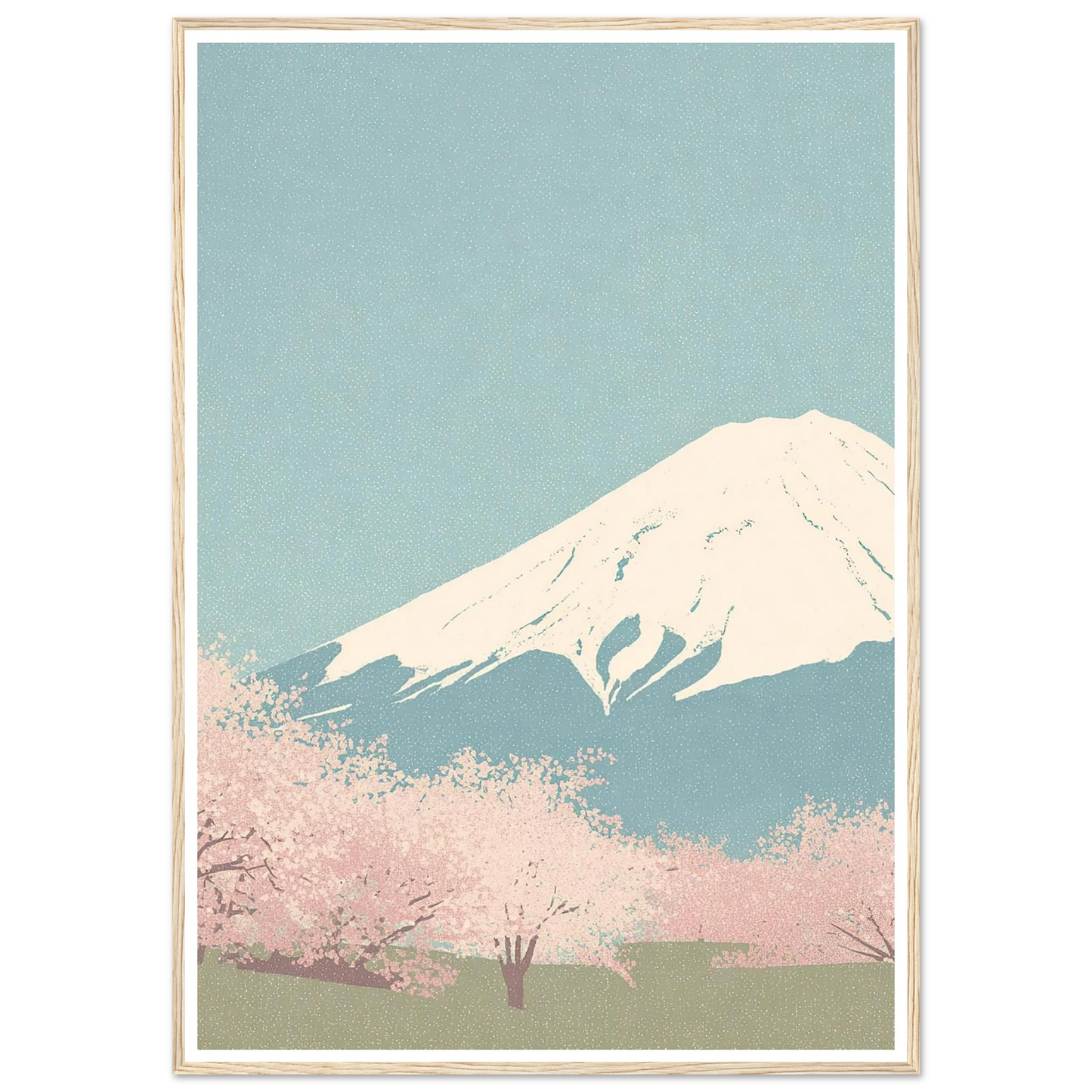 Serene Peak, Misty Blossoms - Framed Poster - 30x40 cm / 12x16″ - Black frame