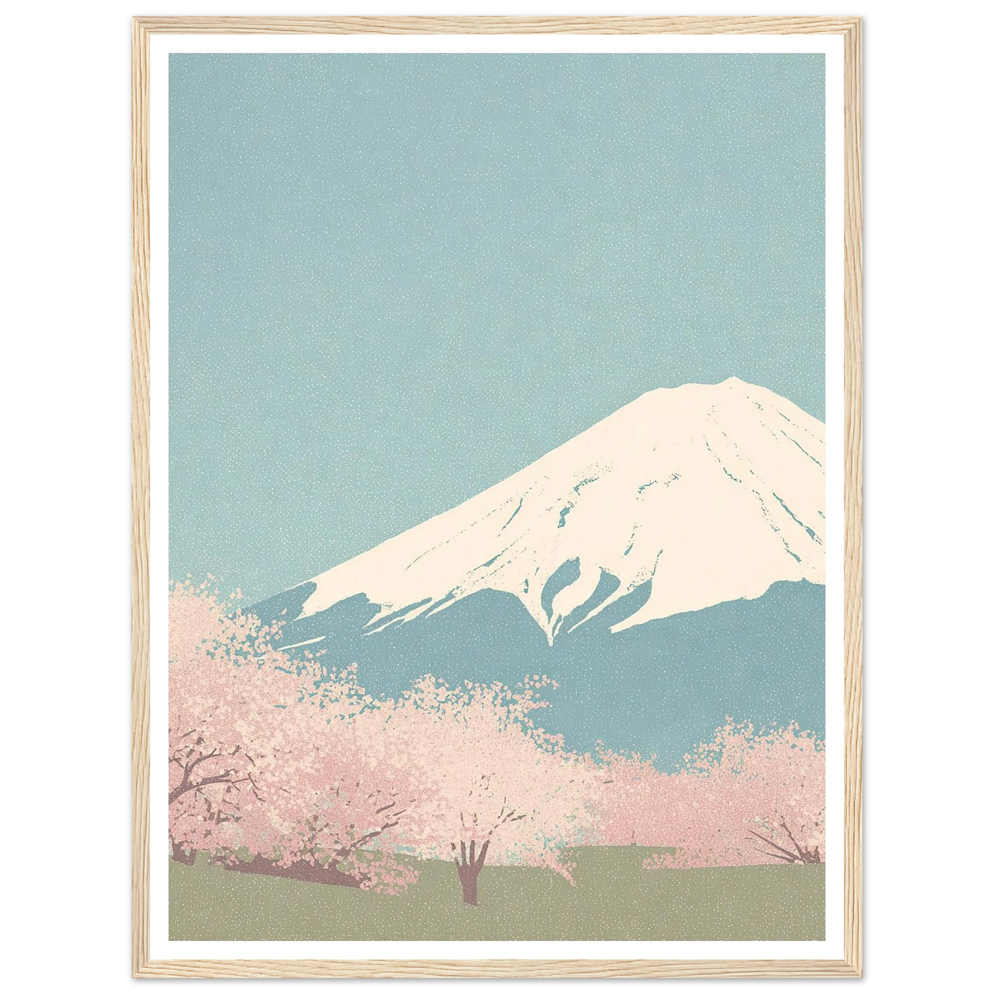 Serene Peak, Misty Blossoms - Framed Poster - 30x40 cm / 12x16″ - Black frame