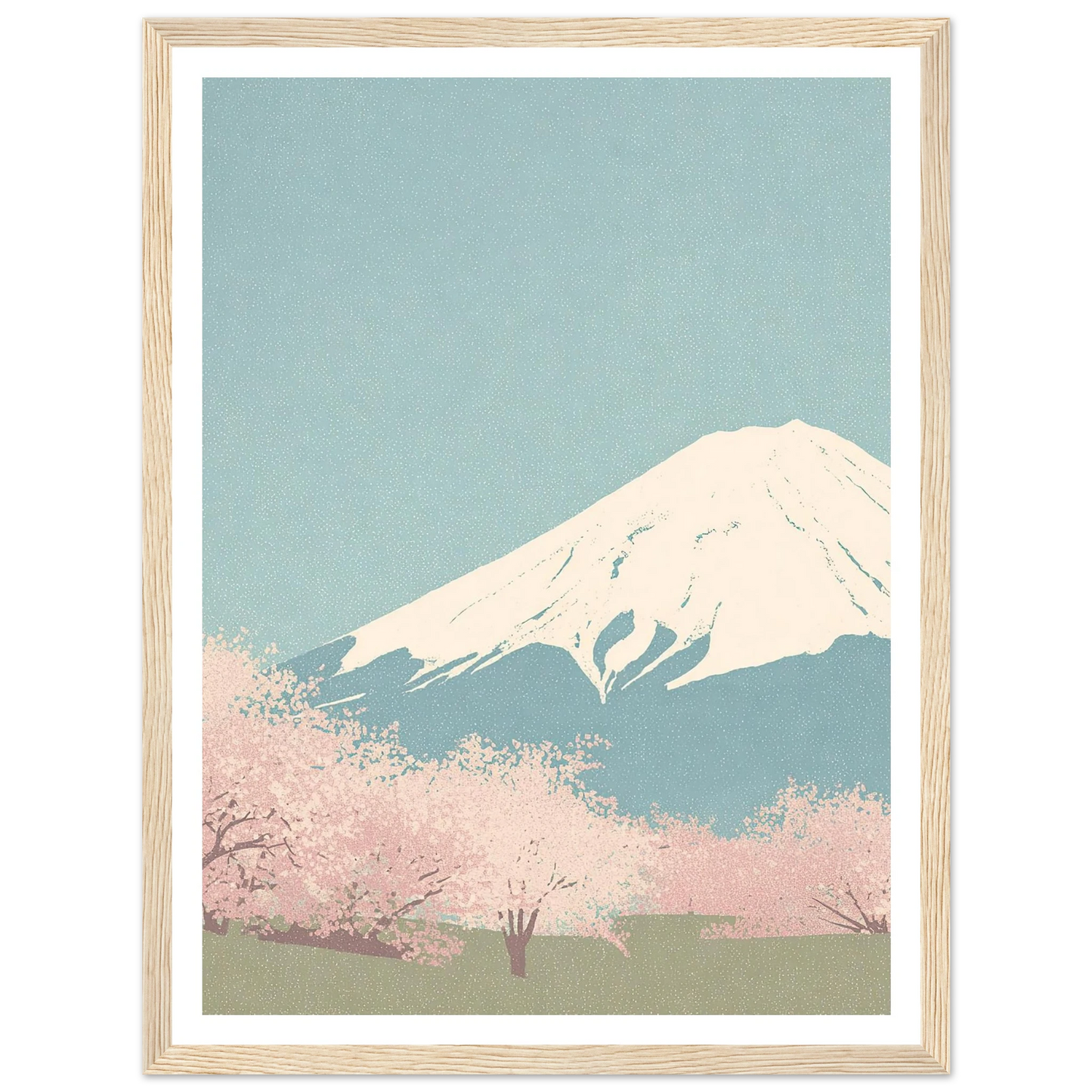 Serene Peak, Misty Blossoms - Framed Poster - 30x40 cm / 12x16″ - Black frame