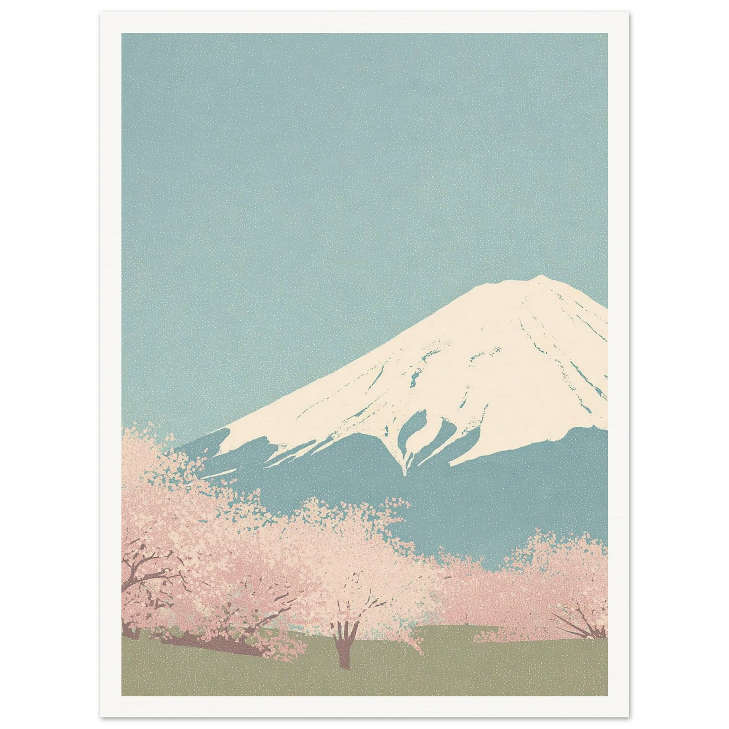 Serene Peak, Misty Blossoms - Framed Poster - 30x40 cm / 12x16″ - Black frame