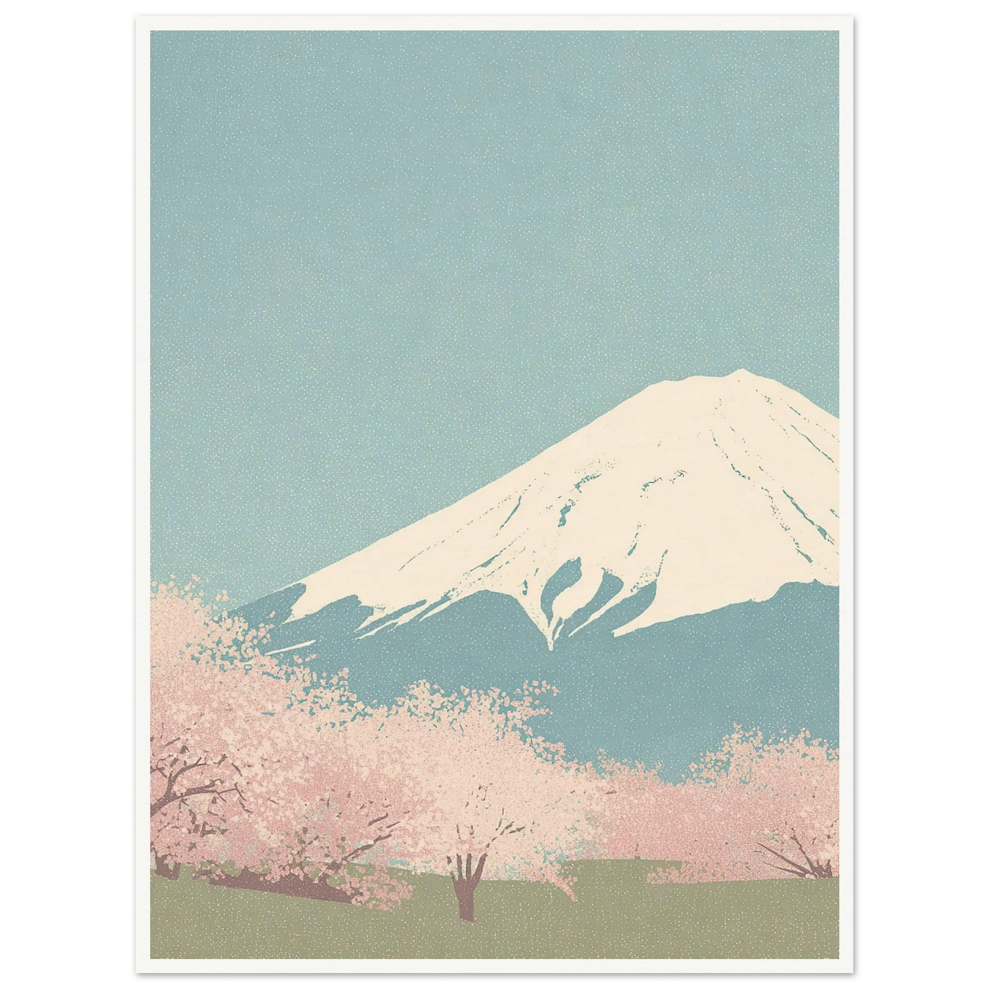 Serene Peak, Misty Blossoms - Framed Poster - 30x40 cm / 12x16″ - Black frame