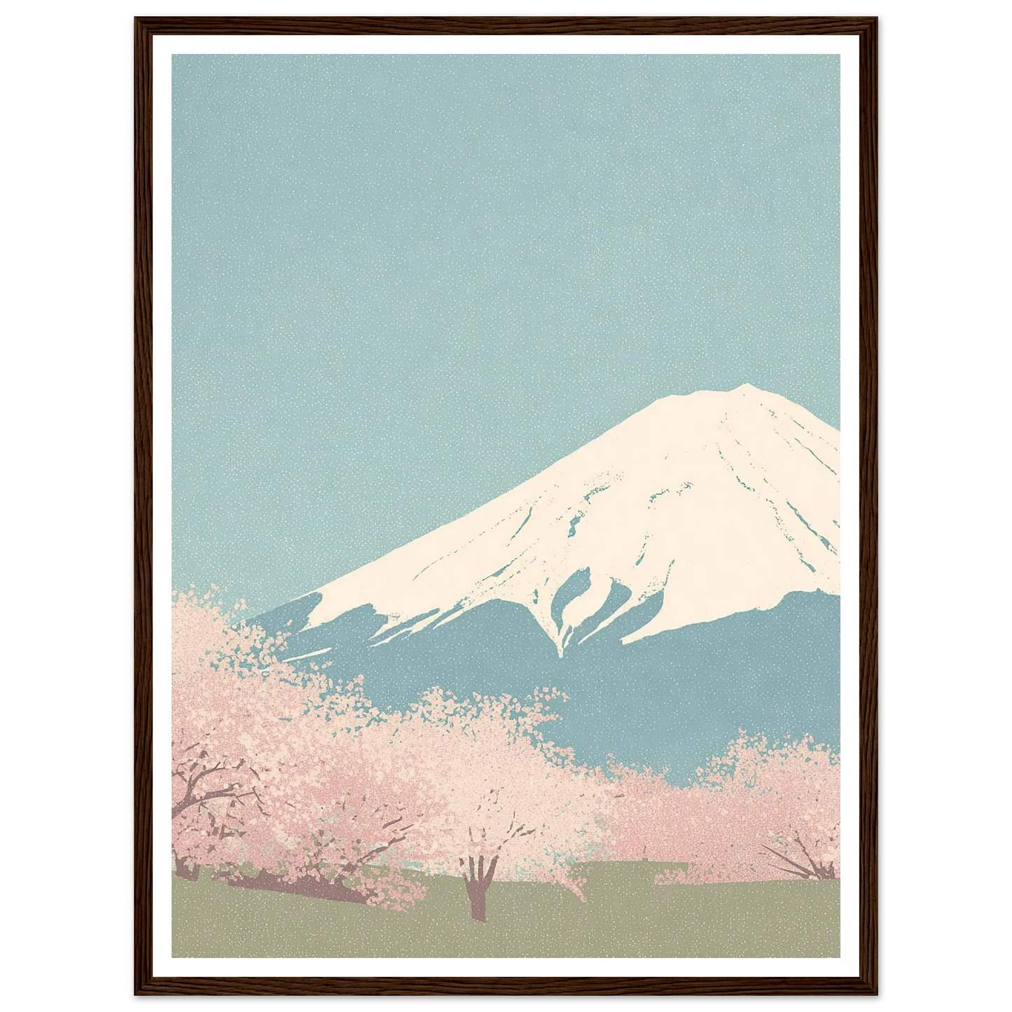 Serene Peak, Misty Blossoms - Framed Poster - 30x40 cm / 12x16″ - Black frame