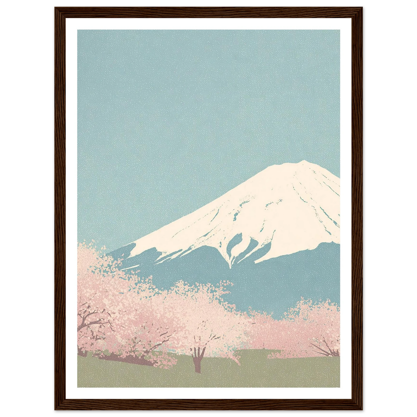 Serene Peak, Misty Blossoms - Framed Poster - 30x40 cm / 12x16″ - Black frame