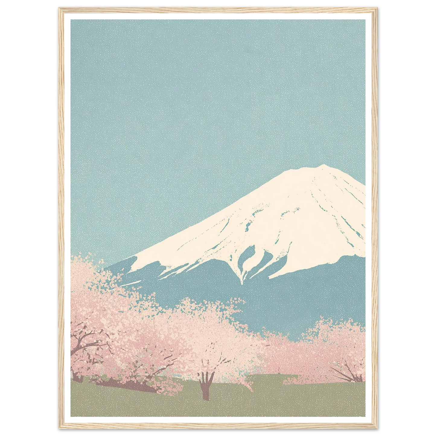 Serene Peak, Misty Blossoms - Framed Poster - 30x40 cm / 12x16″ - Black frame