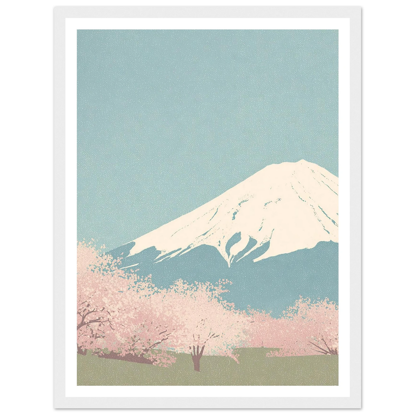 Serene Peak, Misty Blossoms - Framed Poster - 30x40 cm / 12x16″ - Black frame