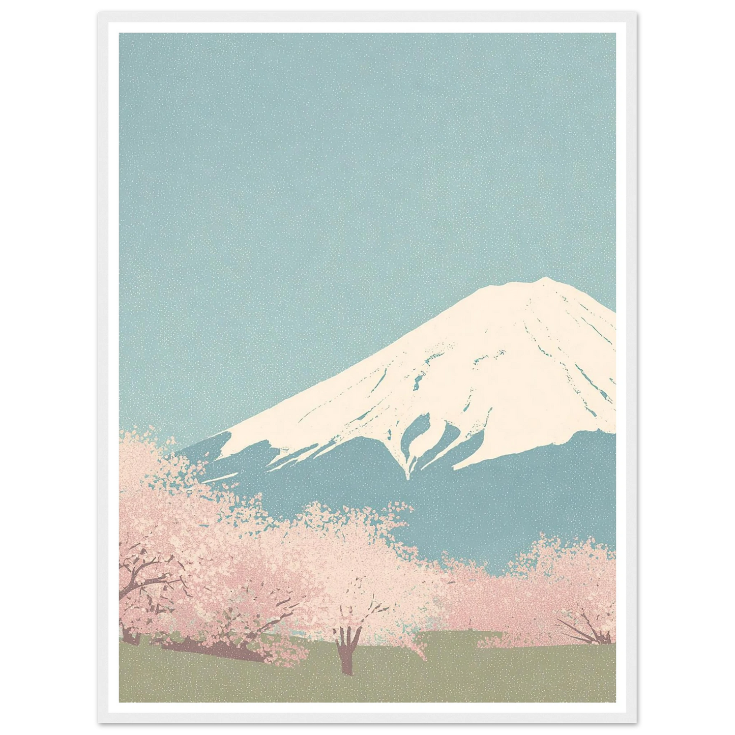 Serene Peak, Misty Blossoms - Framed Poster - 30x40 cm / 12x16″ - Black frame
