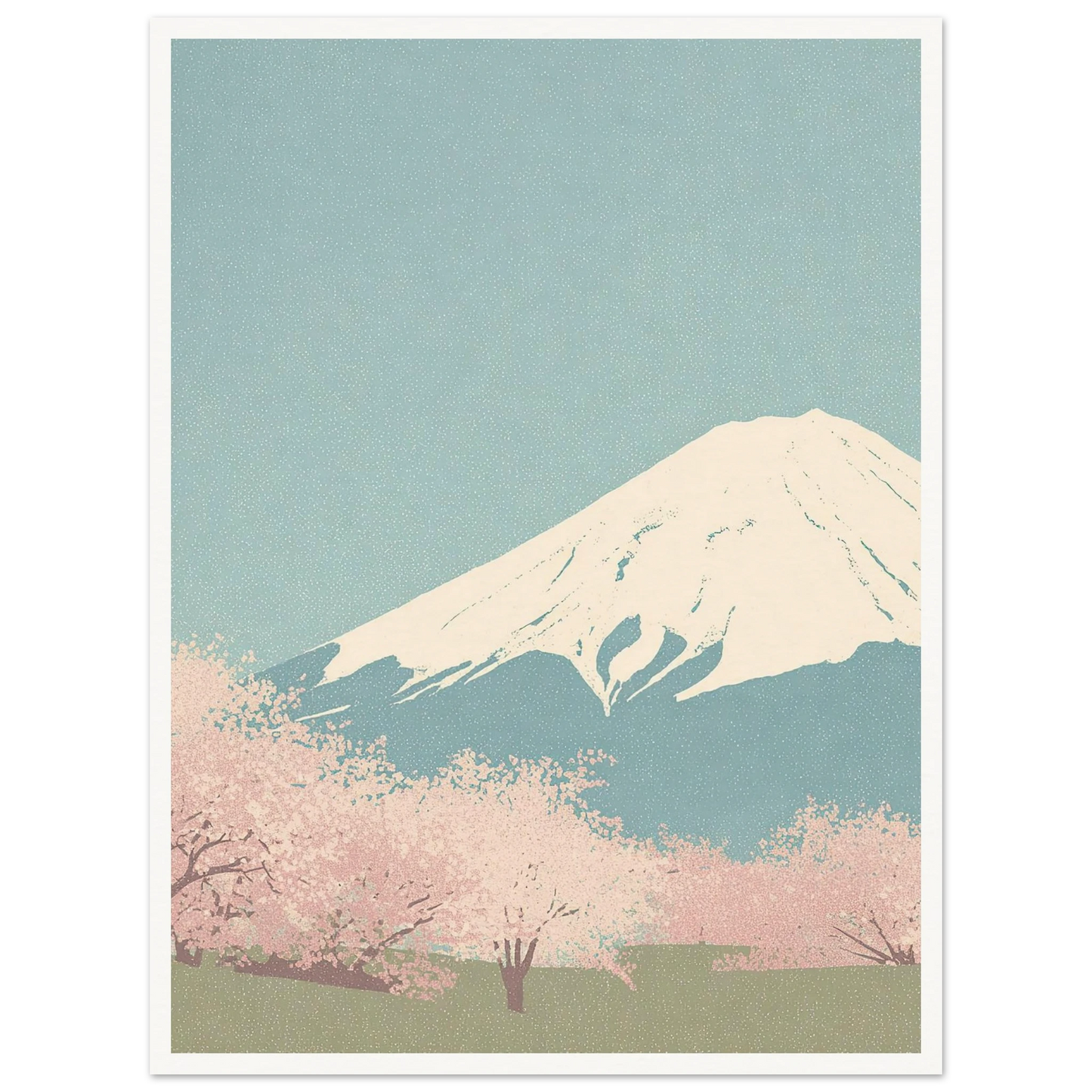 Serene Peak, Misty Blossoms - Framed Poster - 30x40 cm / 12x16″ - Black frame