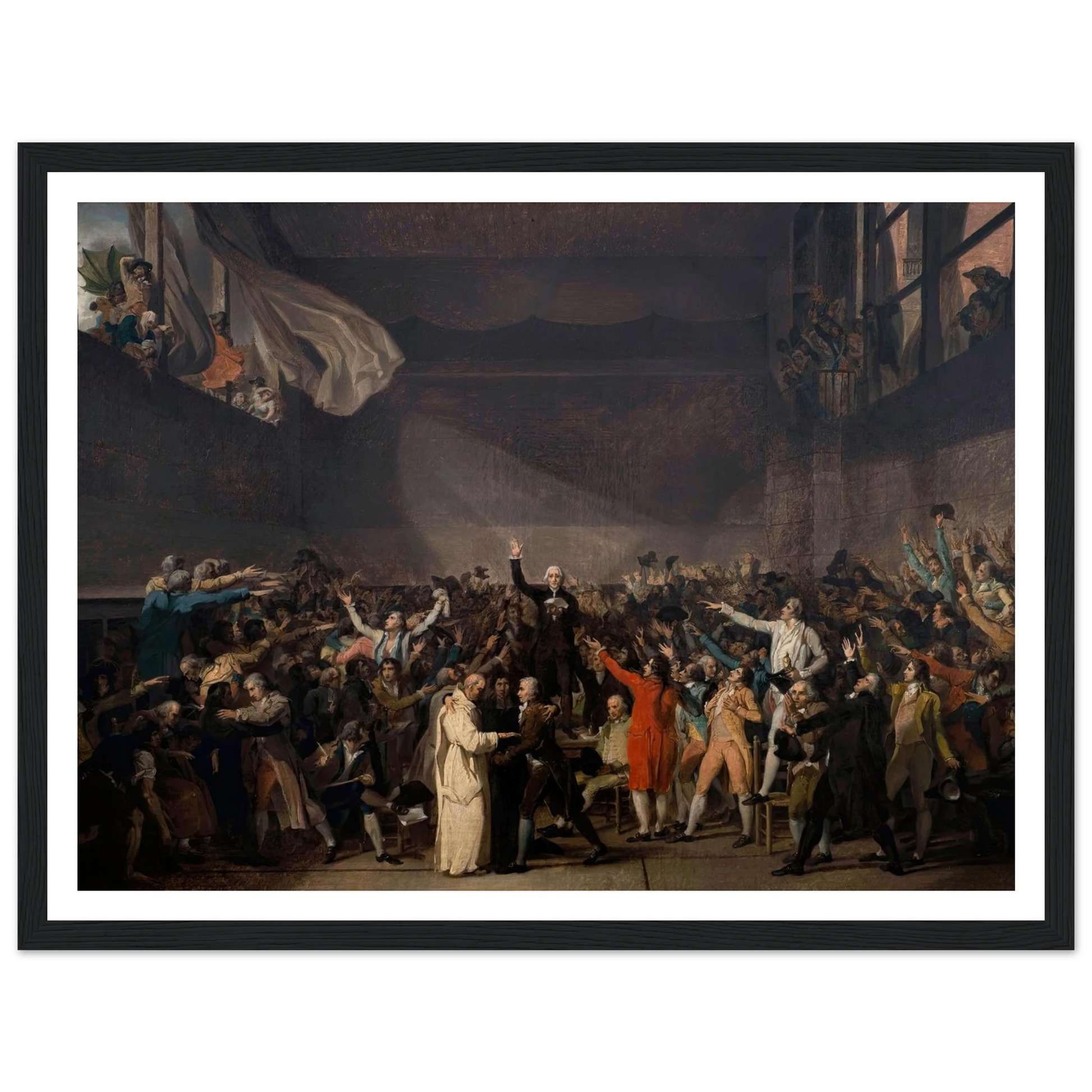 Serment Du Jeu De Paume, Le 20 Juin 1789 (1791) Art Print | Jacques Louis David - Framed Poster - 30x40 cm / 12x16″ - Black frame