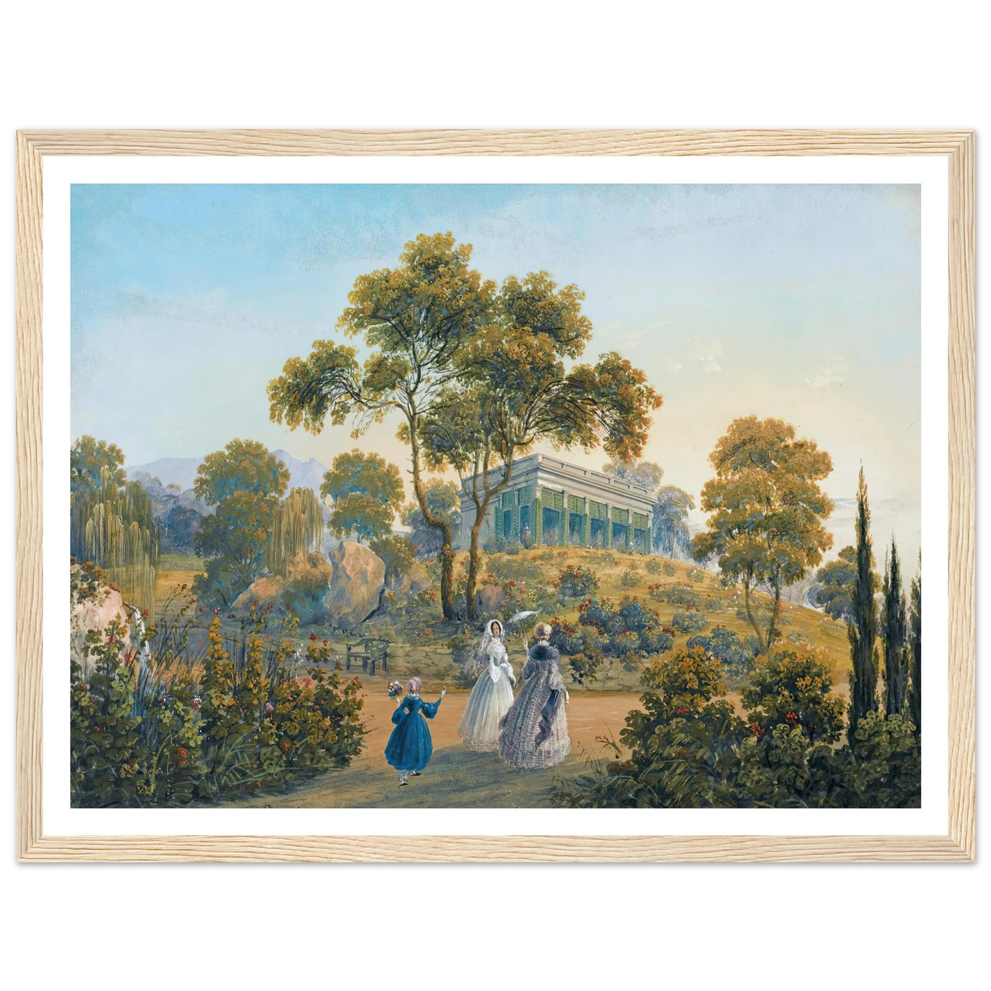 Seven Views Of Miskhor In The Crimea I (1841-1842) Art Print | Carlo Bossoli - Framed Poster - 30x40 cm / 12x16″ - Black frame