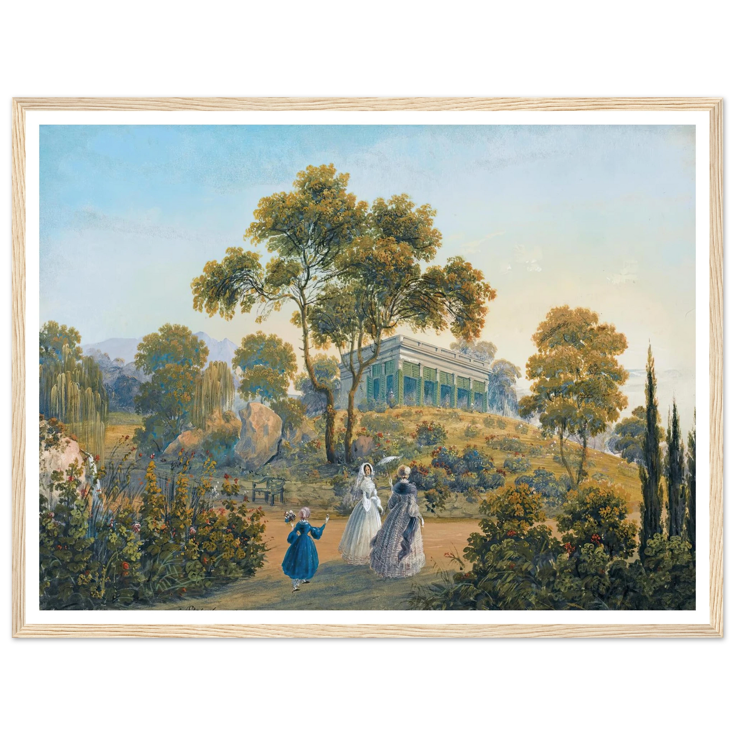 Seven Views Of Miskhor In The Crimea I (1841-1842) Art Print | Carlo Bossoli - Framed Poster - 30x40 cm / 12x16″ - Black frame