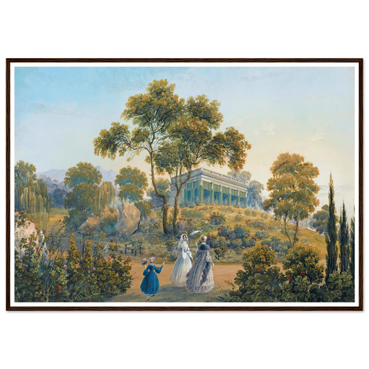 Seven Views Of Miskhor In The Crimea I (1841-1842) Art Print | Carlo Bossoli - Framed Poster - 30x40 cm / 12x16″ - Black frame