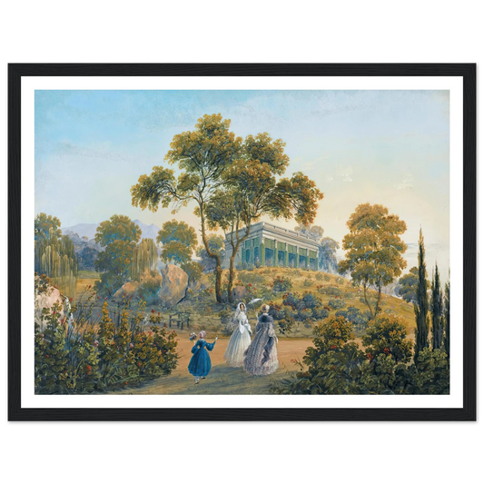 Seven Views Of Miskhor In The Crimea I (1841-1842) Art Print | Carlo Bossoli - Framed Poster - 30x40 cm / 12x16″ - Black frame