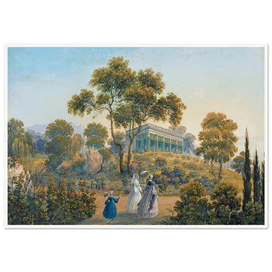 Seven Views Of Miskhor In The Crimea I (1841-1842) Art Print | Carlo Bossoli - Framed Poster - 30x40 cm / 12x16″ - Black frame