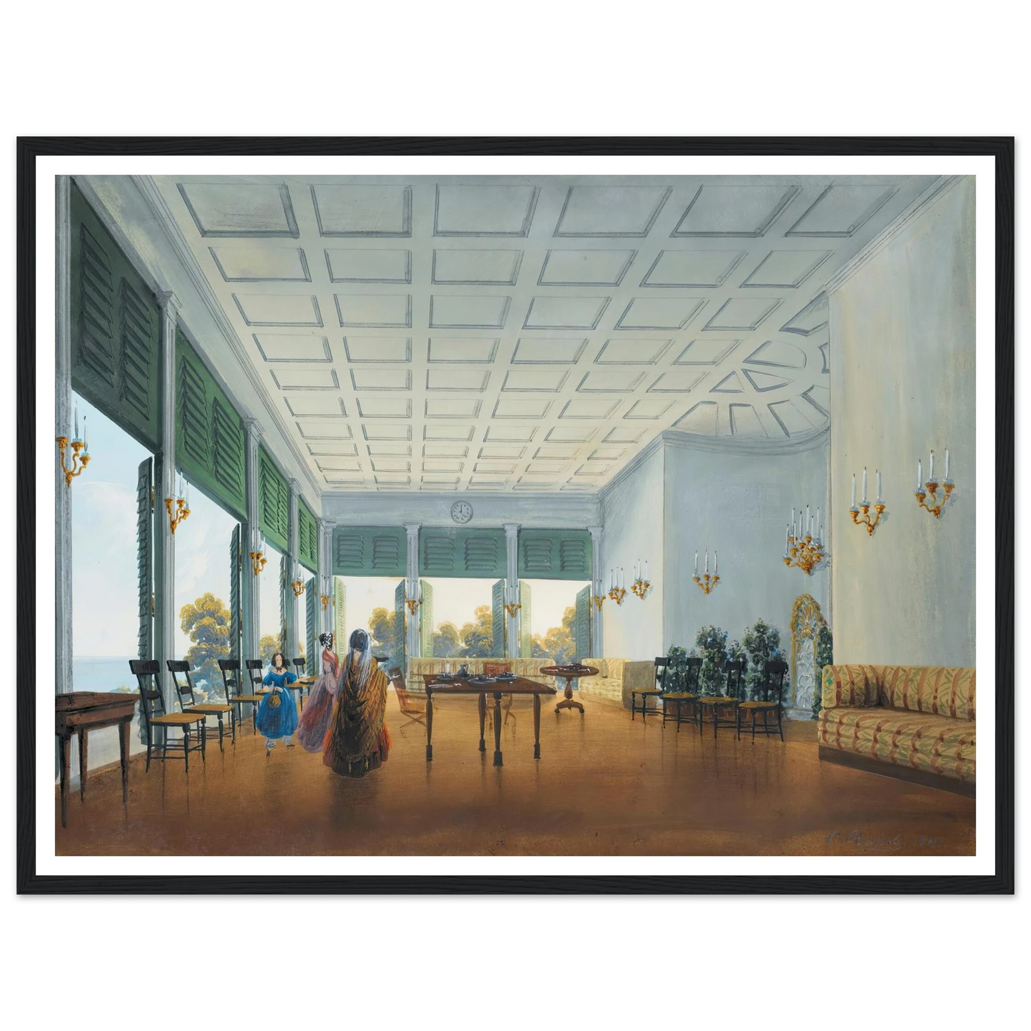 Seven Views Of Miskhor In The Crimea Ii (1841-1842) Art Print | Carlo Bossoli - Framed Poster - 30x40 cm / 12x16″ - Black frame