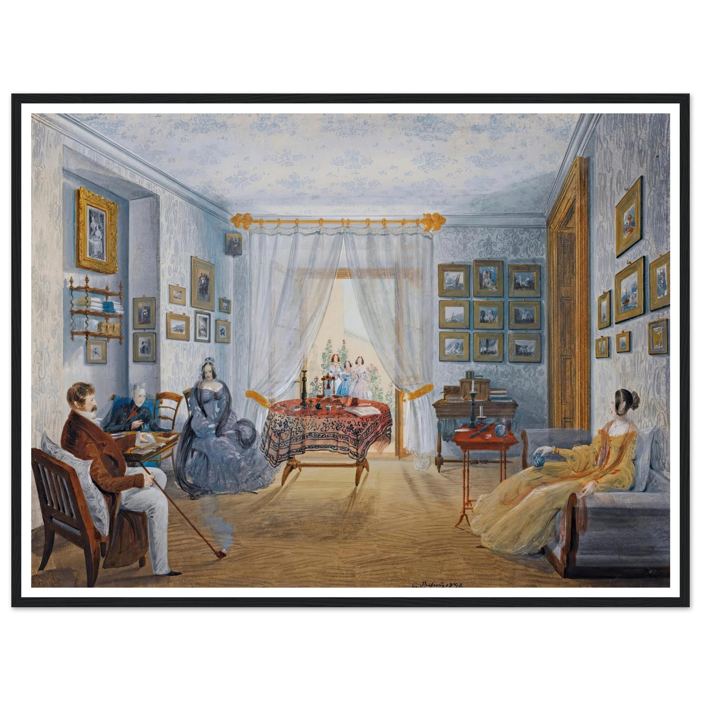 Seven Views Of Miskhor In The Crimea Iii (1841-1842) Art Print | Carlo Bossoli - Framed Poster - 30x40 cm / 12x16″ - Black frame