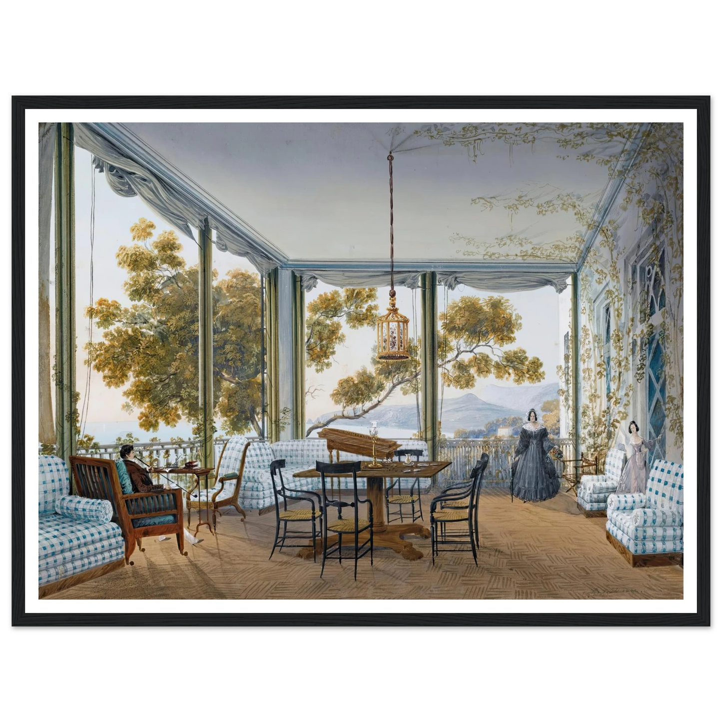 Seven Views Of Miskhor In The Crimea Iv (1841-1842) Art Print | Carlo Bossoli - Framed Poster - 30x40 cm / 12x16″ - Black frame