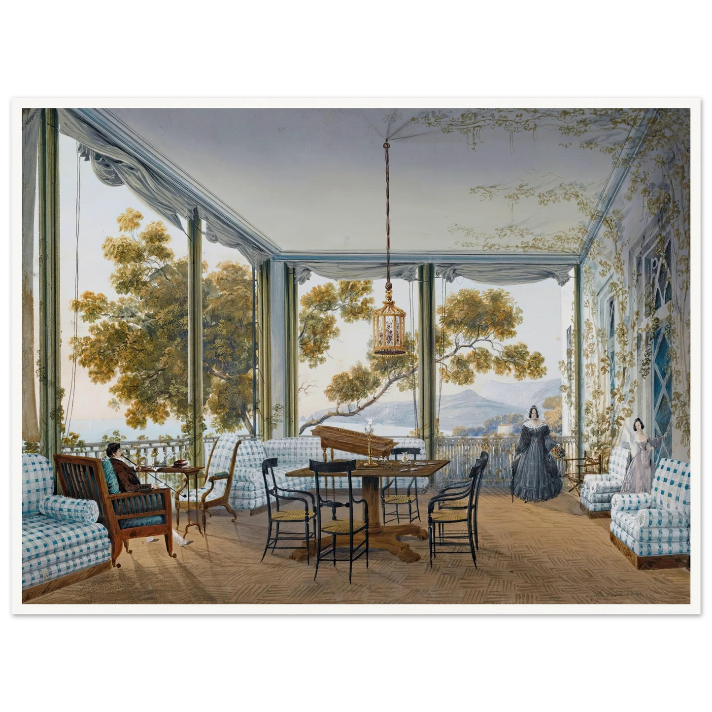 Seven Views Of Miskhor In The Crimea Iv (1841-1842) Art Print | Carlo Bossoli - Framed Poster - 30x40 cm / 12x16″ - Black frame