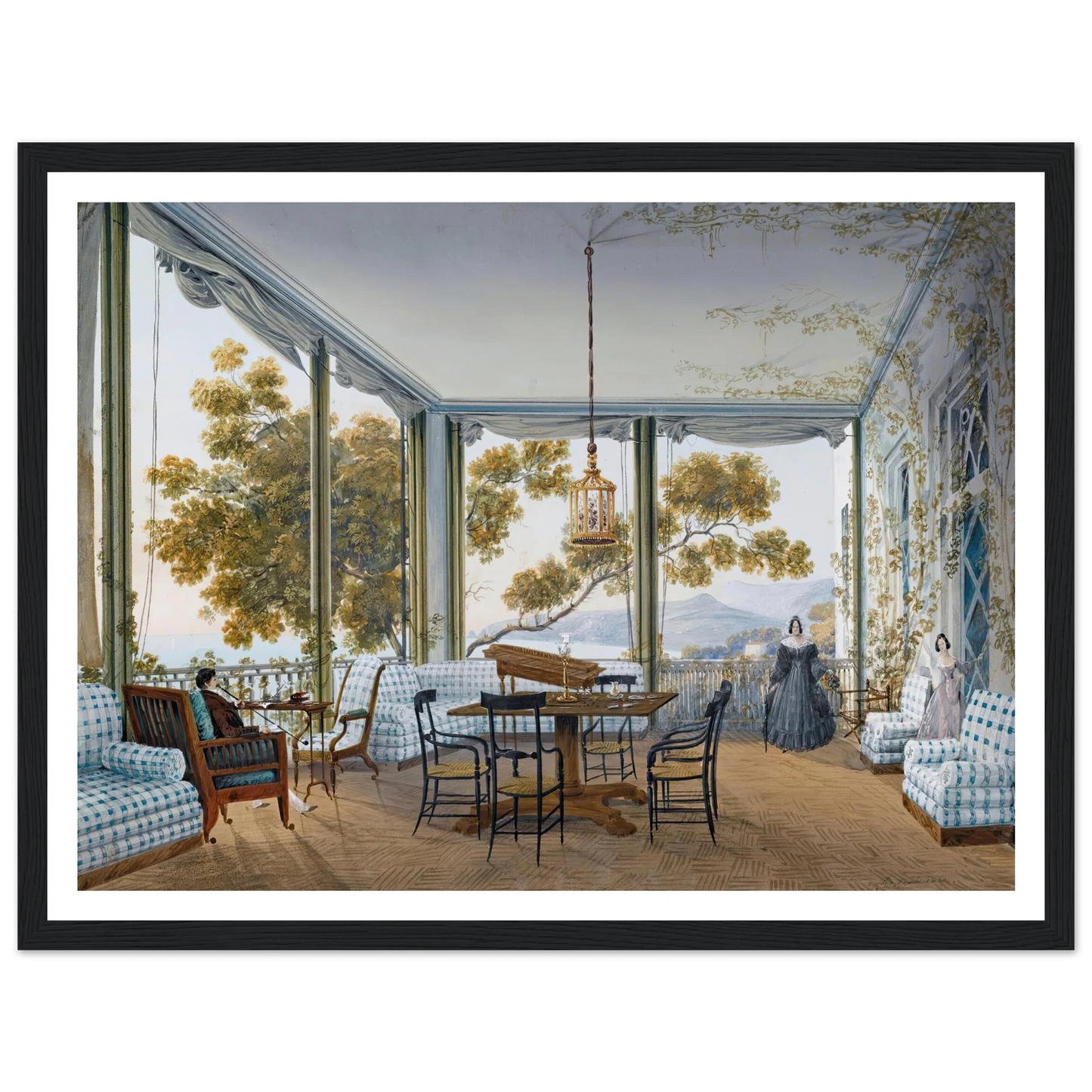 Seven Views Of Miskhor In The Crimea Iv (1841-1842) Art Print | Carlo Bossoli - Framed Poster - 30x40 cm / 12x16″ - Black frame