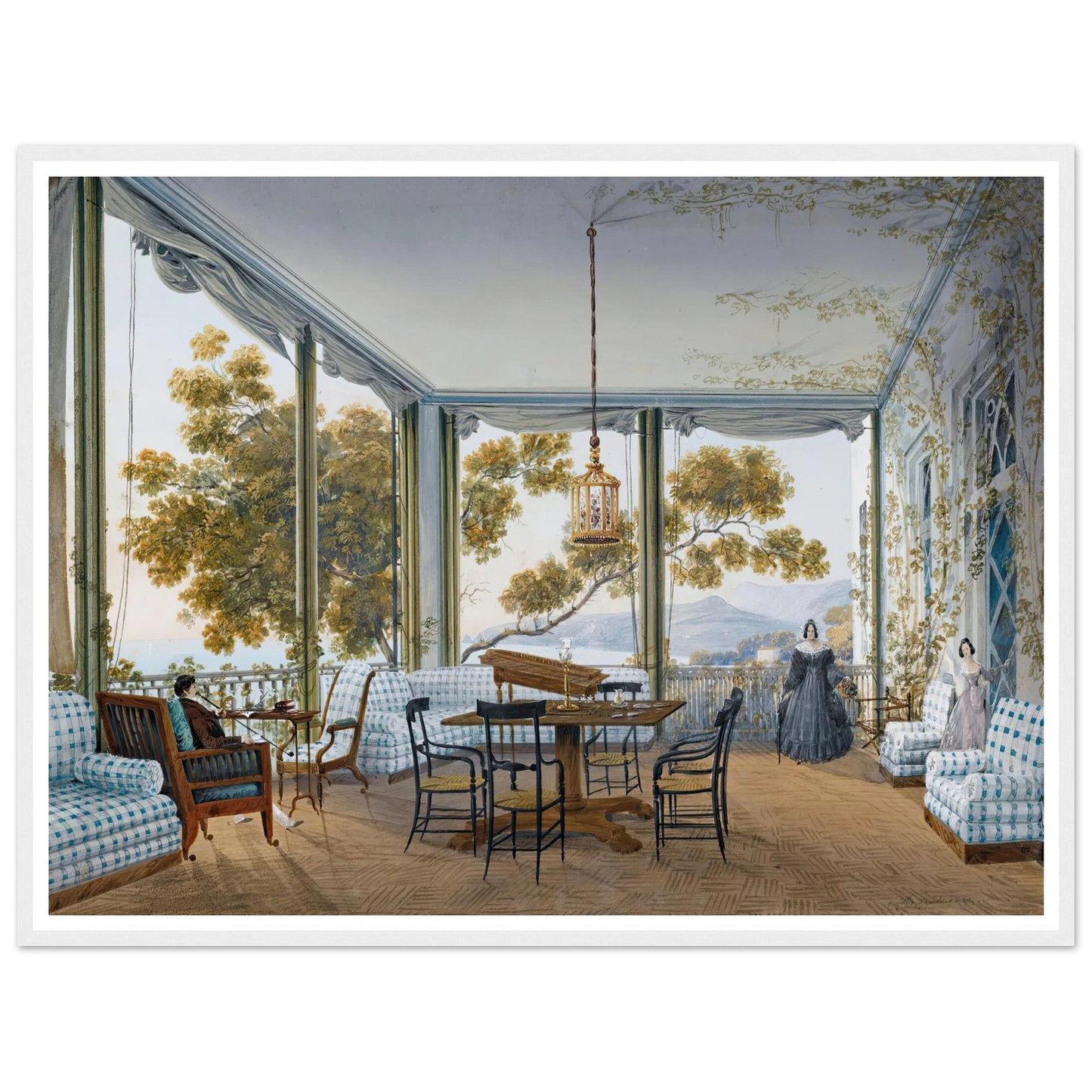 Seven Views Of Miskhor In The Crimea Iv (1841-1842) Art Print | Carlo Bossoli - Framed Poster - 30x40 cm / 12x16″ - Black frame