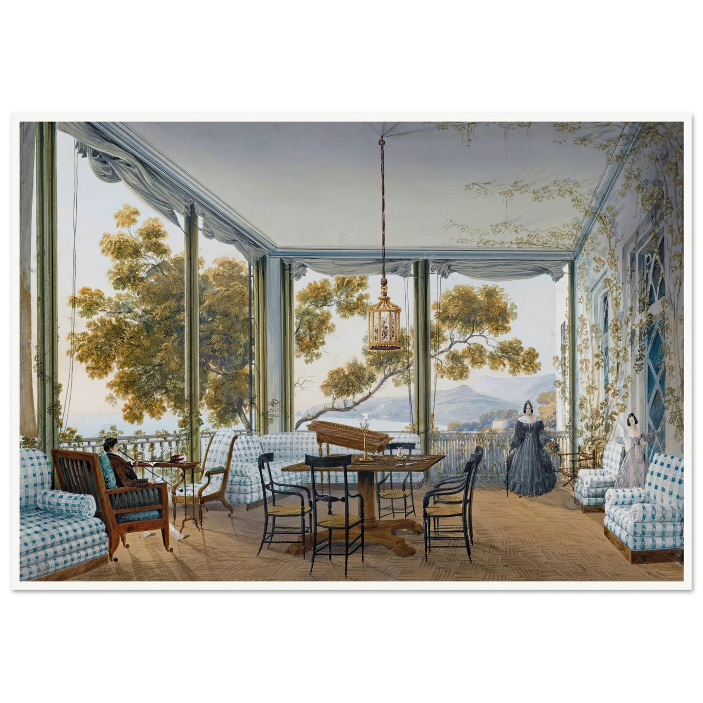 Seven Views Of Miskhor In The Crimea Iv (1841-1842) Art Print | Carlo Bossoli - Framed Poster - 30x40 cm / 12x16″ - Black frame