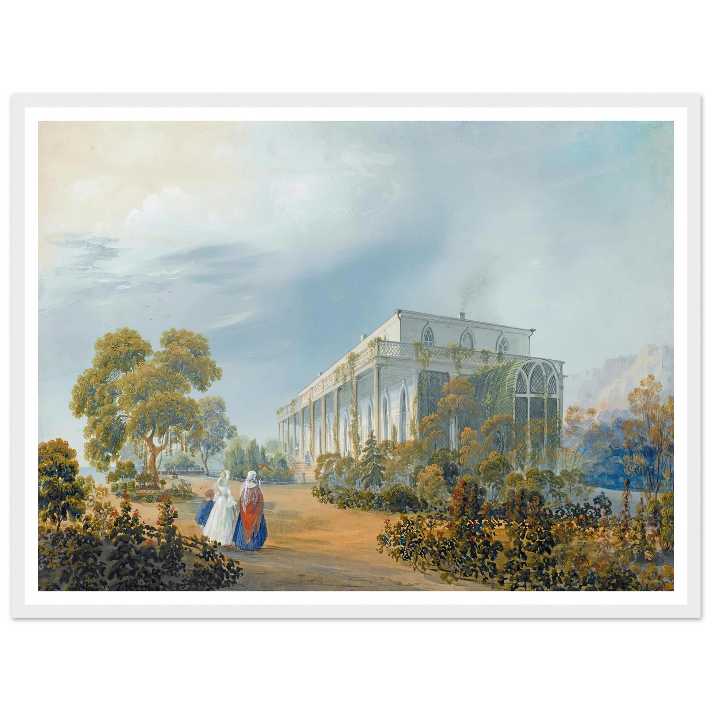 Seven Views Of Miskhor In The Crimea V (1841-1842) Art Print | Carlo Bossoli - Framed Poster - 30x40 cm / 12x16″ - Black frame