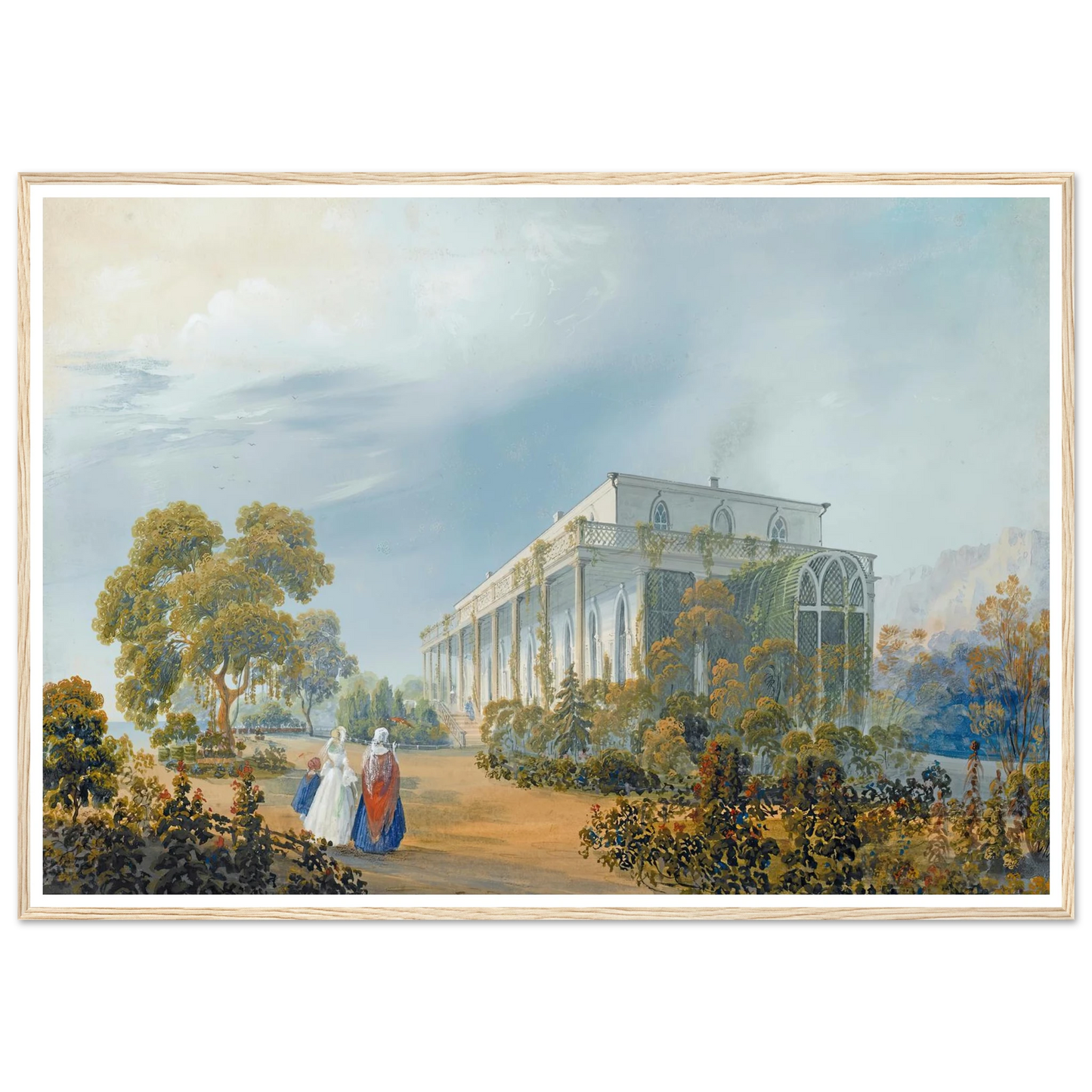 Seven Views Of Miskhor In The Crimea V (1841-1842) Art Print | Carlo Bossoli - Framed Poster - 30x40 cm / 12x16″ - Black frame