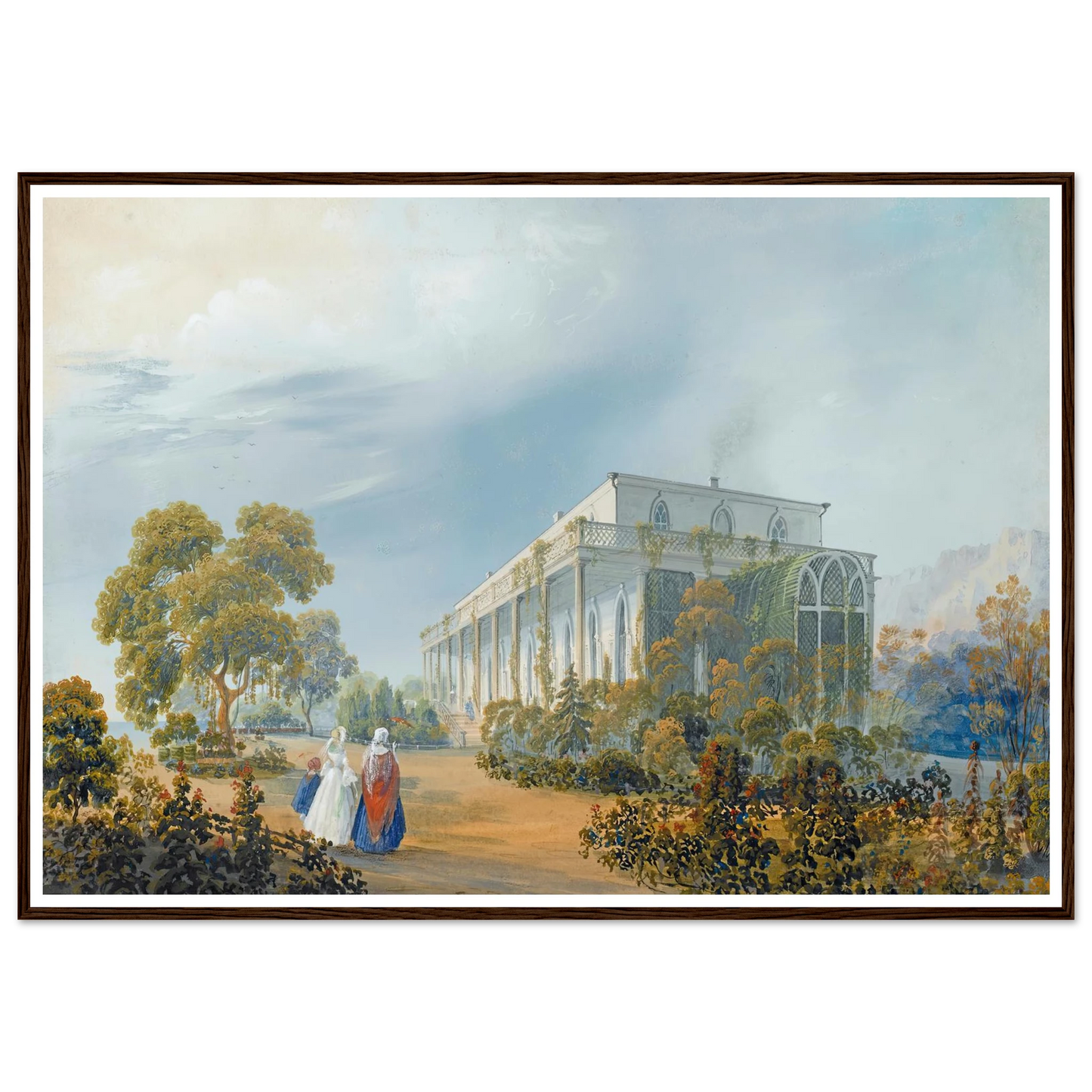 Seven Views Of Miskhor In The Crimea V (1841-1842) Art Print | Carlo Bossoli - Framed Poster - 30x40 cm / 12x16″ - Black frame