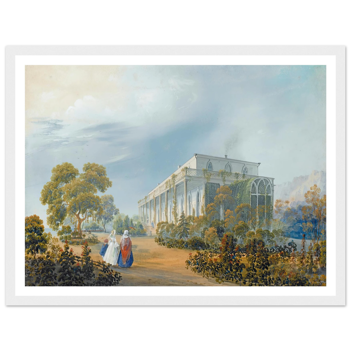 Seven Views Of Miskhor In The Crimea V (1841-1842) Art Print | Carlo Bossoli - Framed Poster - 30x40 cm / 12x16″ - Black frame