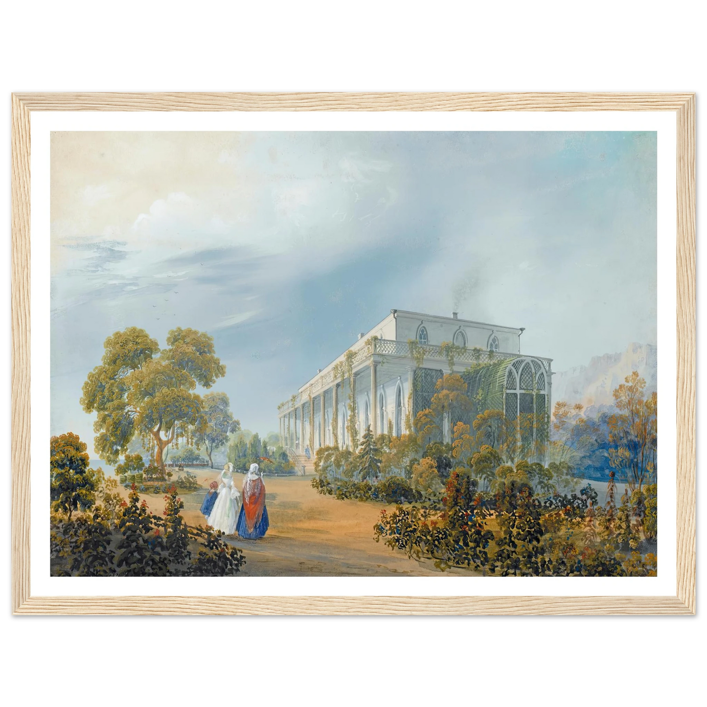 Seven Views Of Miskhor In The Crimea V (1841-1842) Art Print | Carlo Bossoli - Framed Poster - 30x40 cm / 12x16″ - Black frame