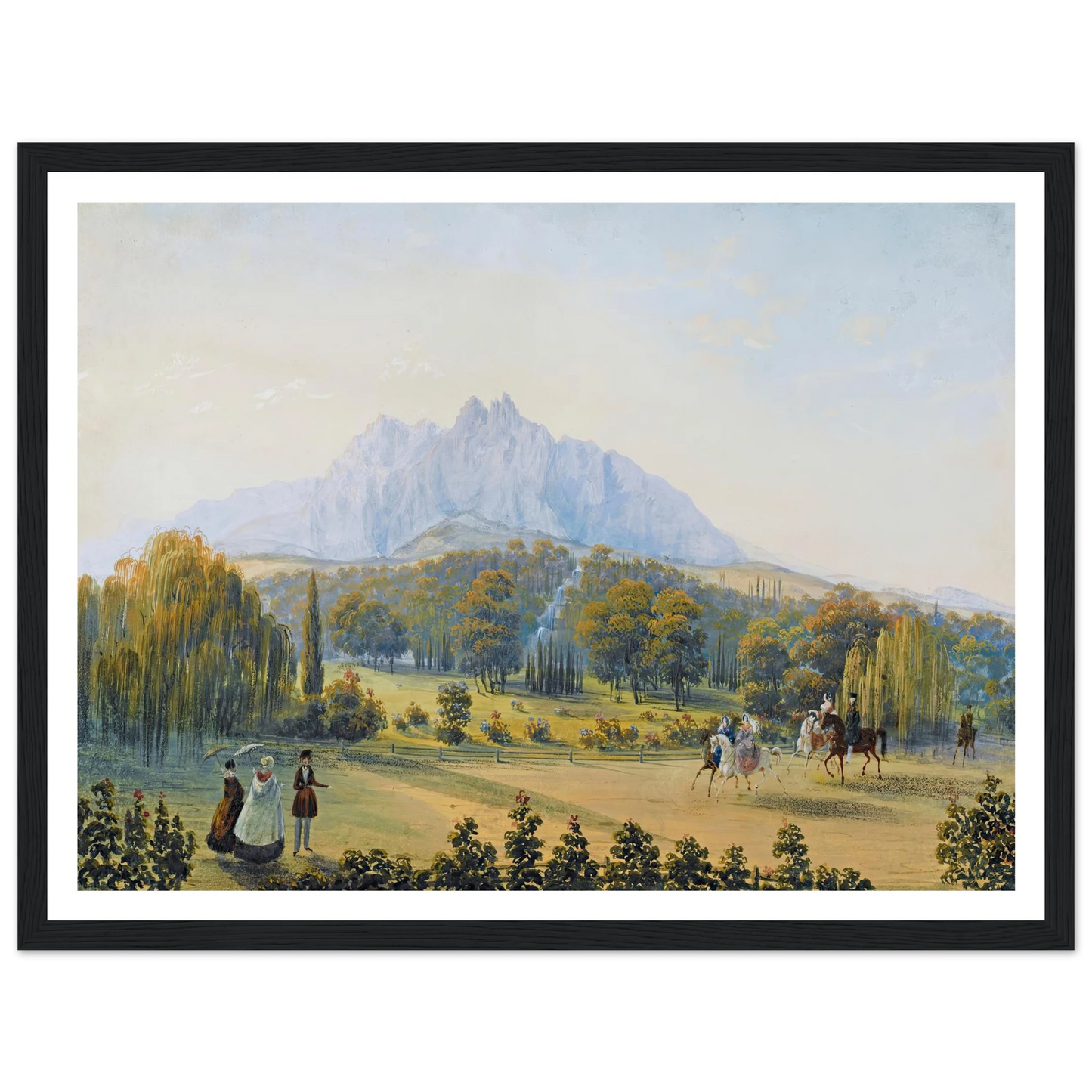 Seven Views Of Miskhor In The Crimea Vi (1841-1842) Art Print | Carlo Bossoli - Framed Poster - 30x40 cm / 12x16″ - Black frame