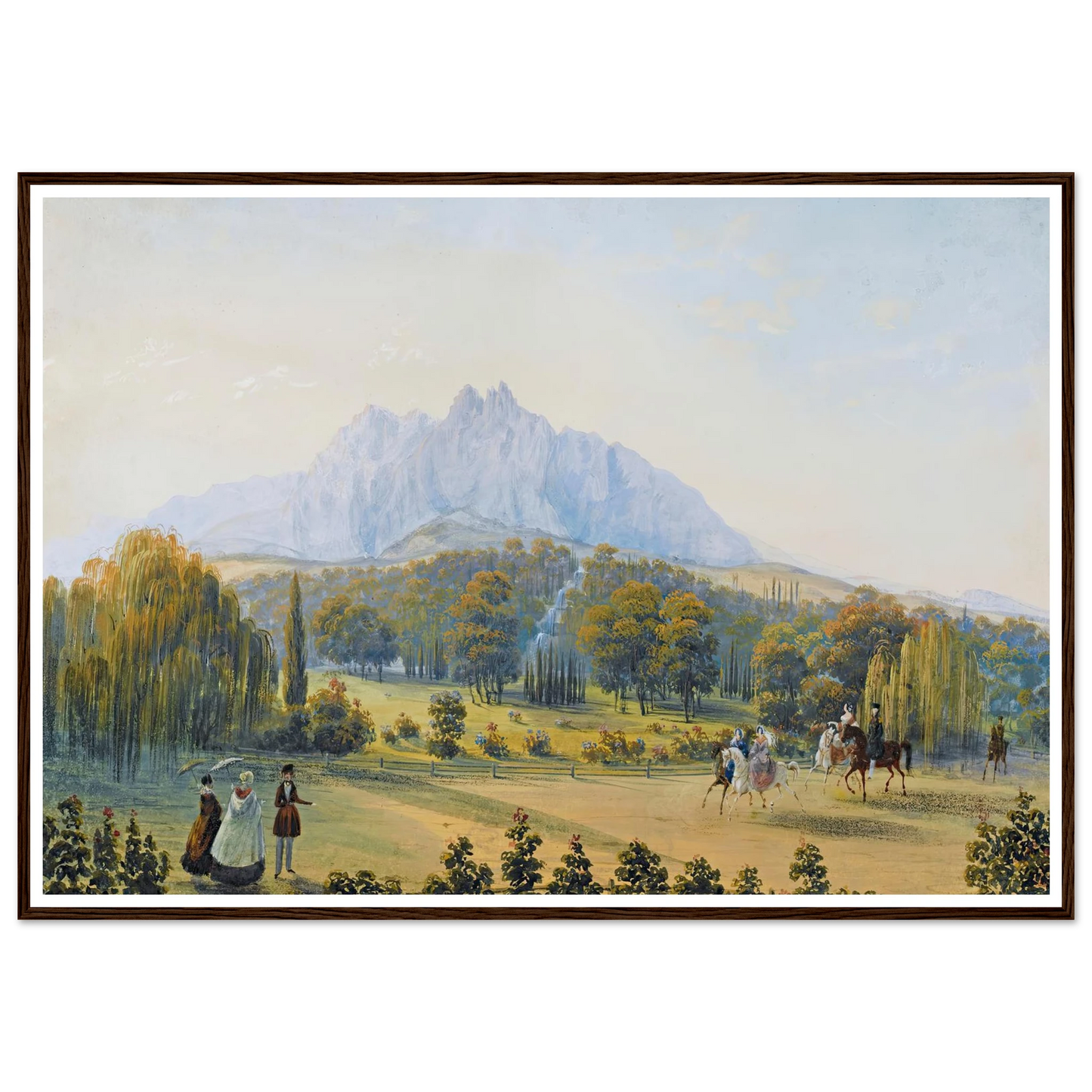 Seven Views Of Miskhor In The Crimea Vi (1841-1842) Art Print | Carlo Bossoli - Framed Poster - 30x40 cm / 12x16″ - Black frame