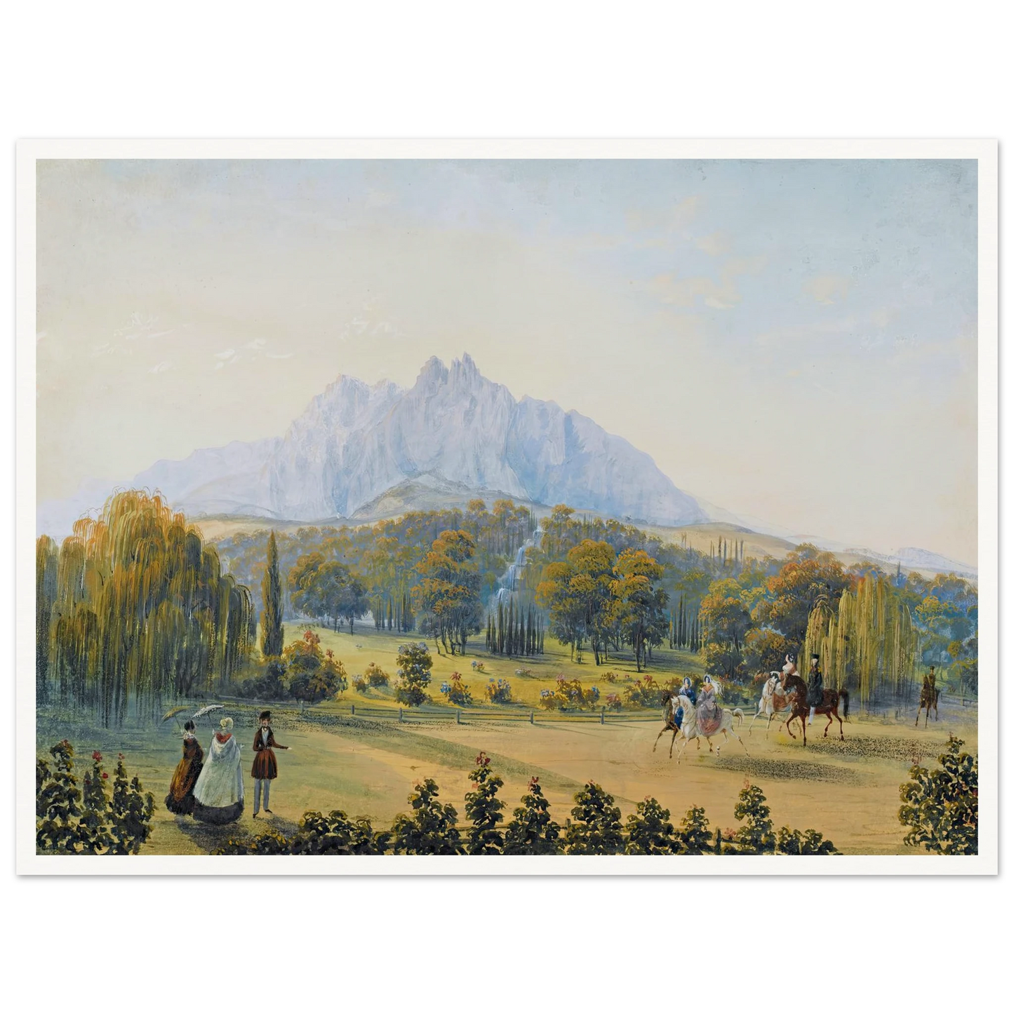 Seven Views Of Miskhor In The Crimea Vi (1841-1842) Art Print | Carlo Bossoli - Framed Poster - 30x40 cm / 12x16″ - Black frame